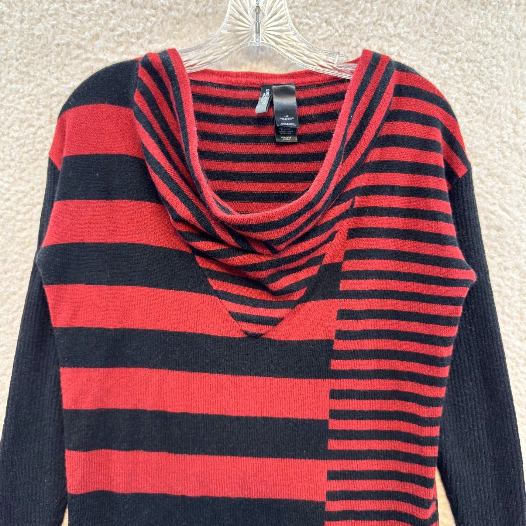 Vintage VINTAGE Bisou Bisou Sweater Dress L Red Striped Cowl Neck Long Sleeve Women Size L / US 10 / IT 46 - 3 Thumbnail