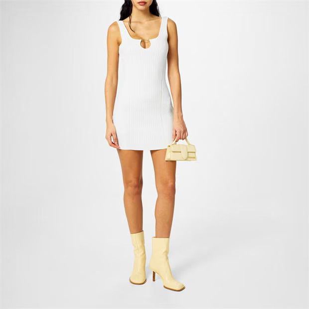 Jacquemus o1g2r1mq1024 Mini Dress in Off White Size S / US 4 / IT 40 - 6 Thumbnail