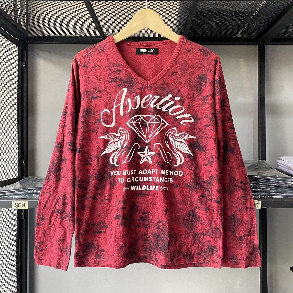 Bloody Tie Dye Assertion Diamond VNeck by Wild Life Tees