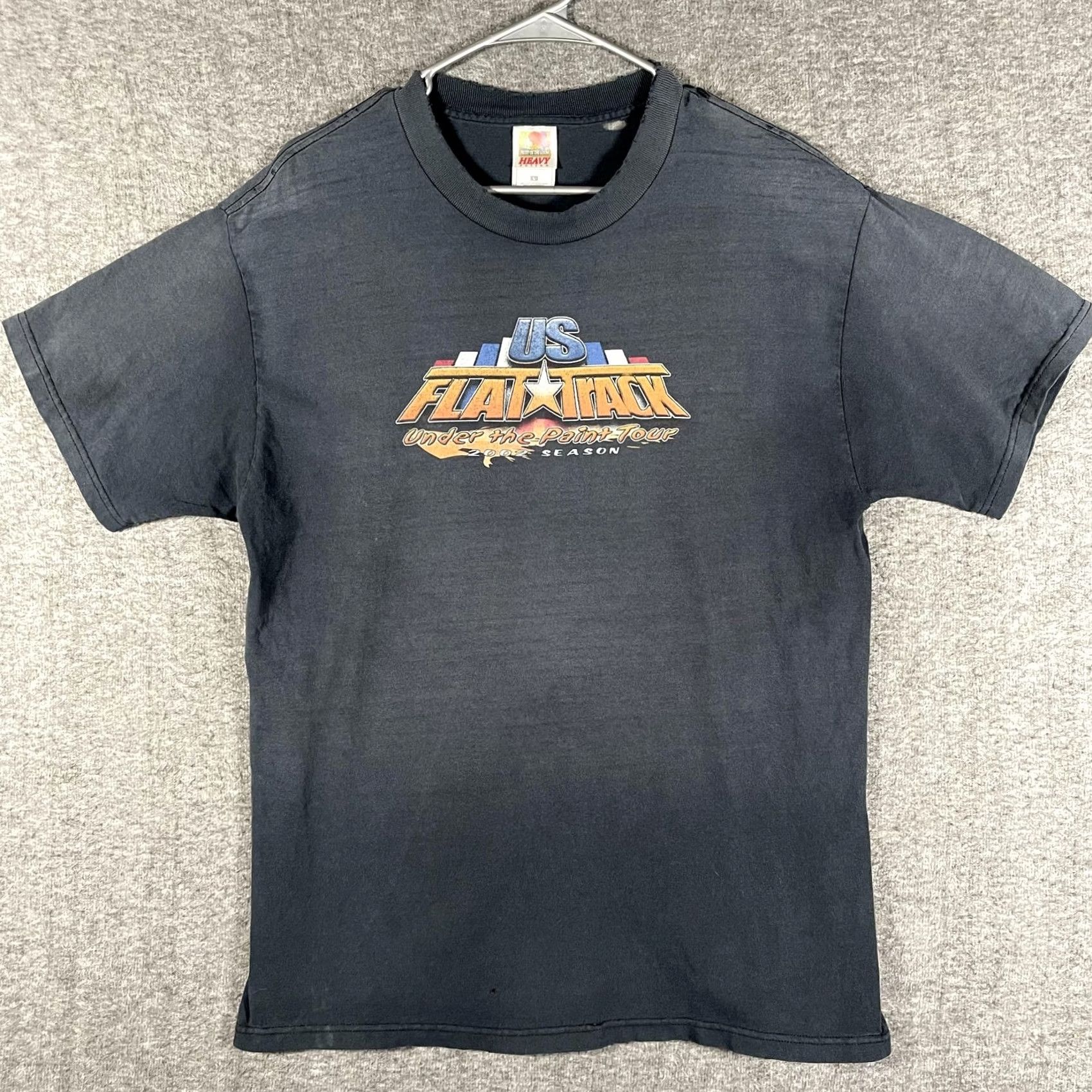 Fruit Of The Loom VINTAGE Fruit of the Loom Shirt Mens L Black US Flat Track 2002 Motorcycle Racing Graphic Print Double-Sided Crew Neck T-Shirt Size US L / EU 52-54 / 3 - 2 Thumbnail