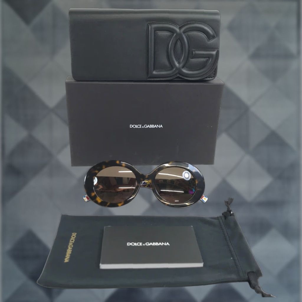 VINTAGE Dolce & Gabbana Women's Sunglasses Round Tortoise Shell UV400 Designer Italy Brown 2010s