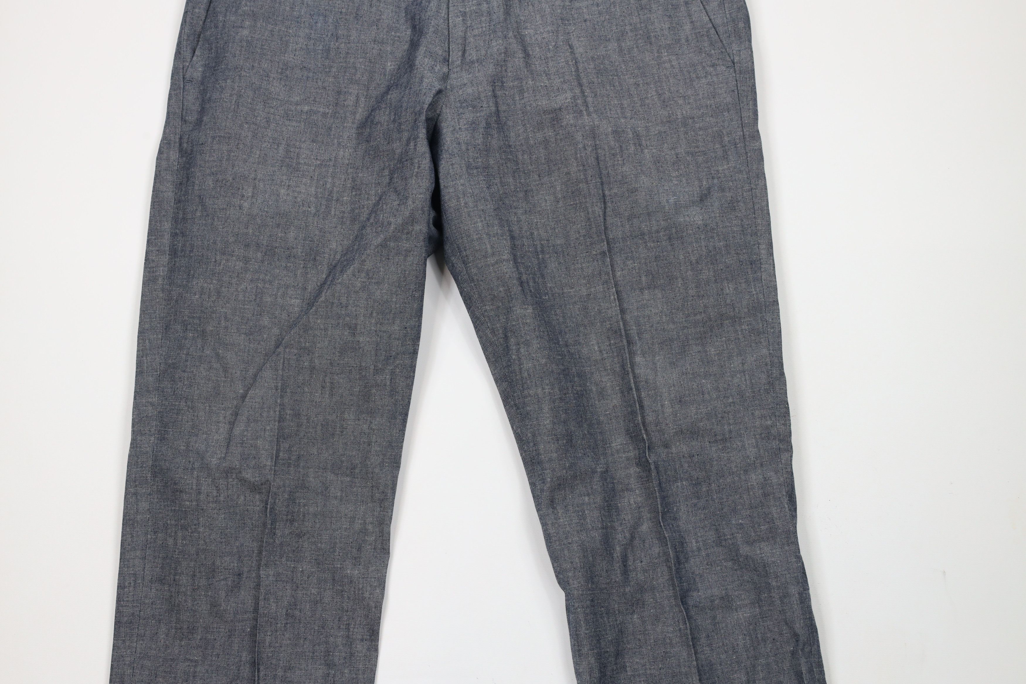 J.Crew × Vintage J Crew Fit Skinny Leg Chambray Chino Pants Trousers Blue Size US 33 - 3 Thumbnail