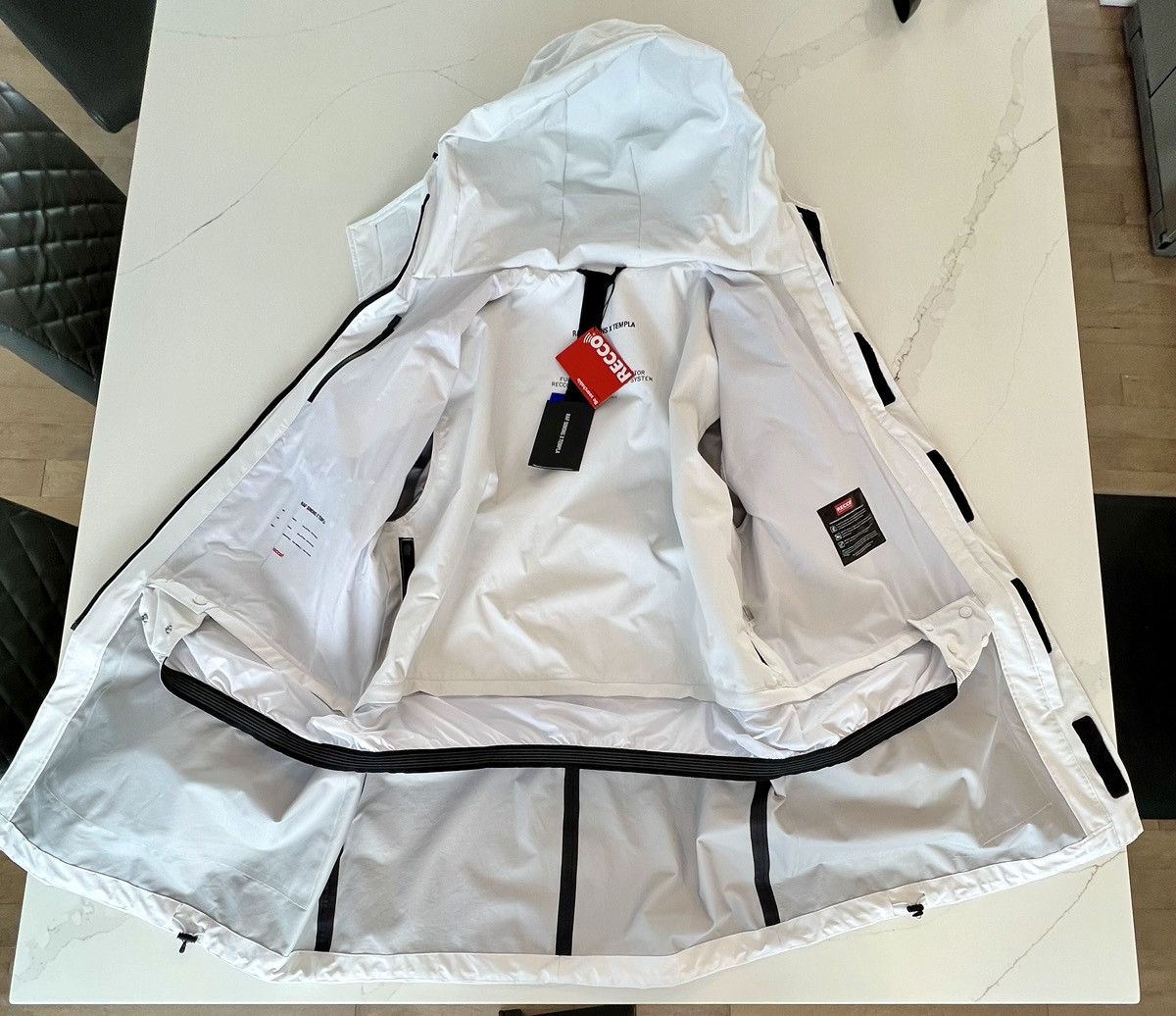 New Raf Simons X TEMPLA White Oversized Parka Jacket L