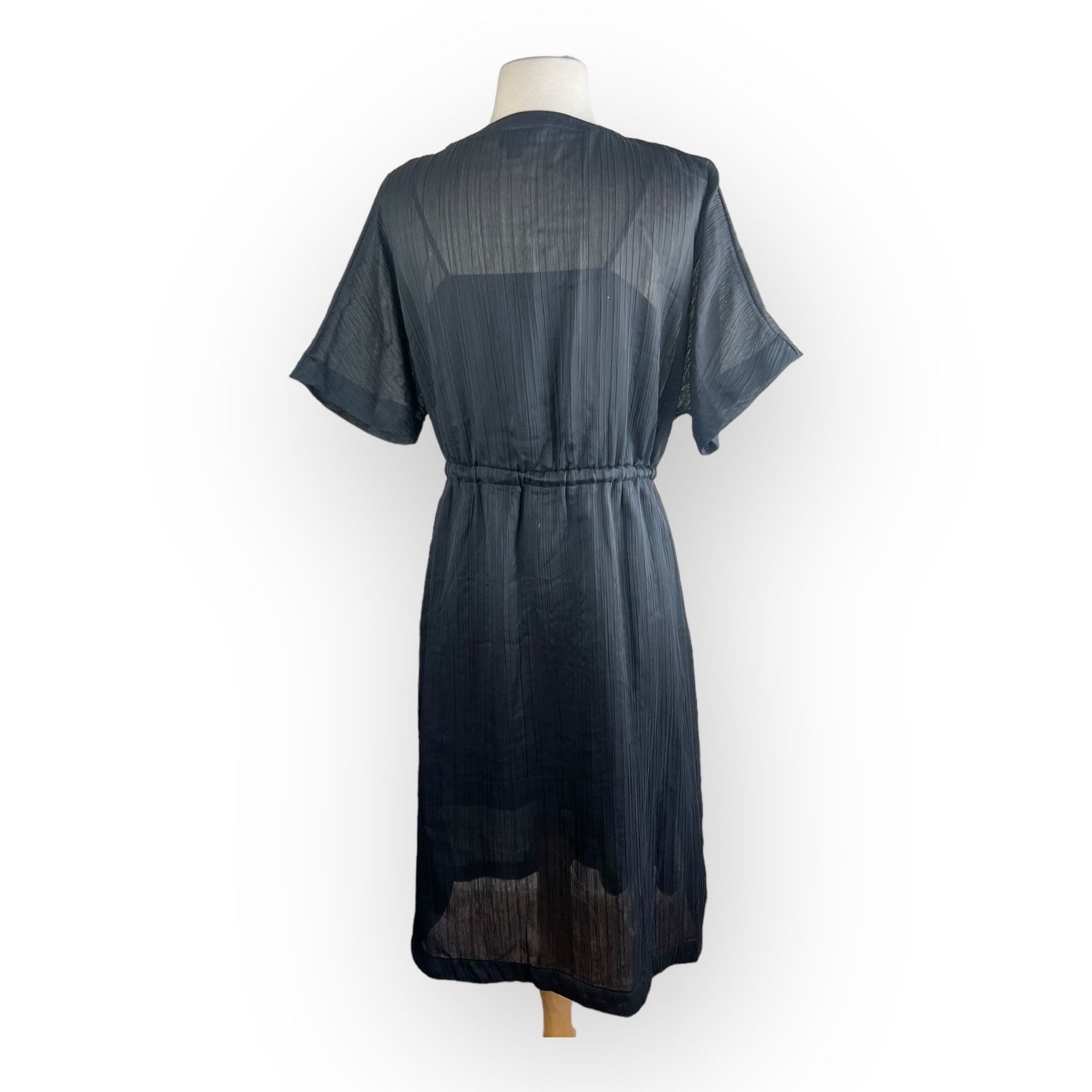 Mossimo Mossimo Vintage Black Midi Dress - A-Line Sheer Overlay Size M / US 6-8 / IT 42-44 - 3 Thumbnail