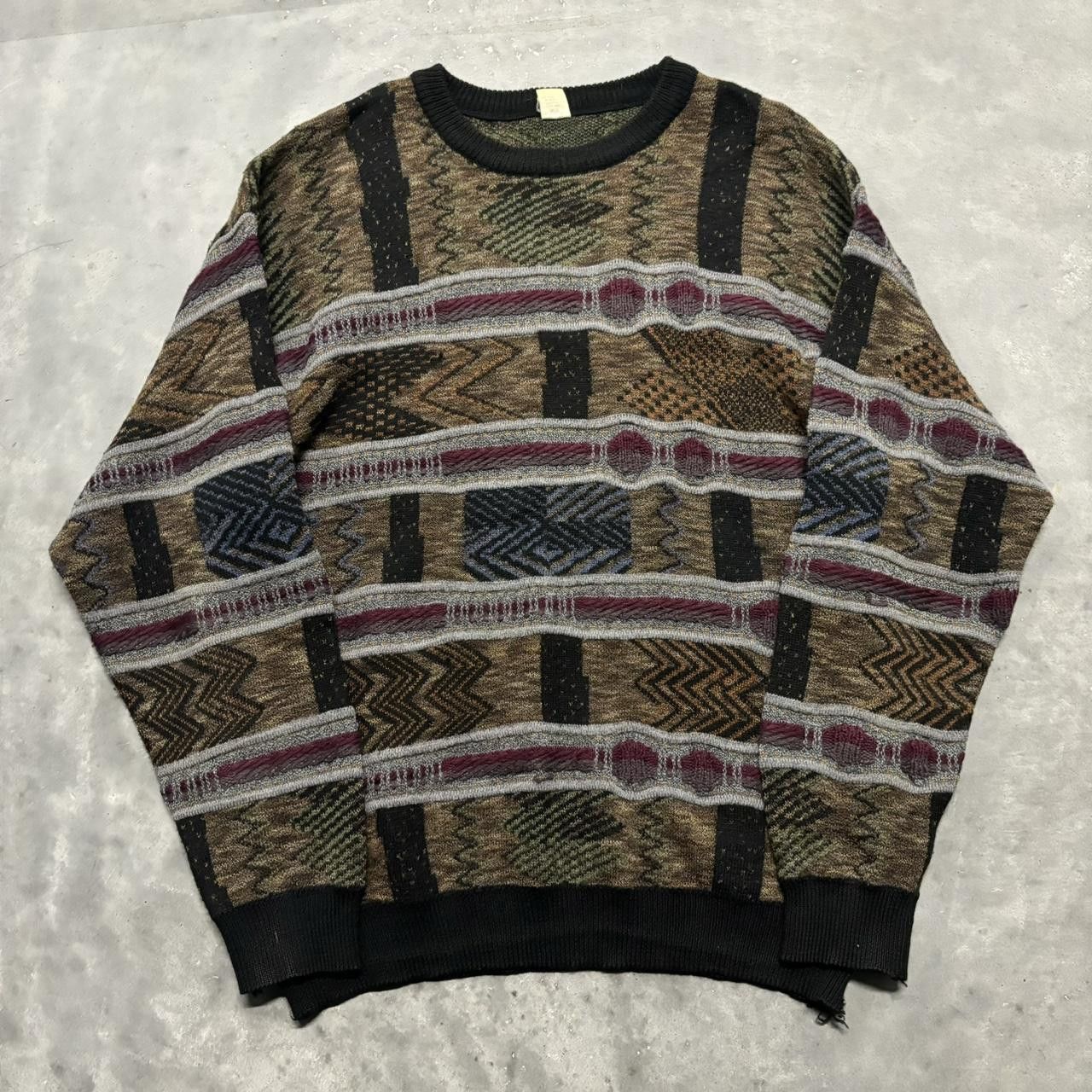 Vintage 90s Earth Tone Coogi Sweater Biggie Smalls Style retailer Size L