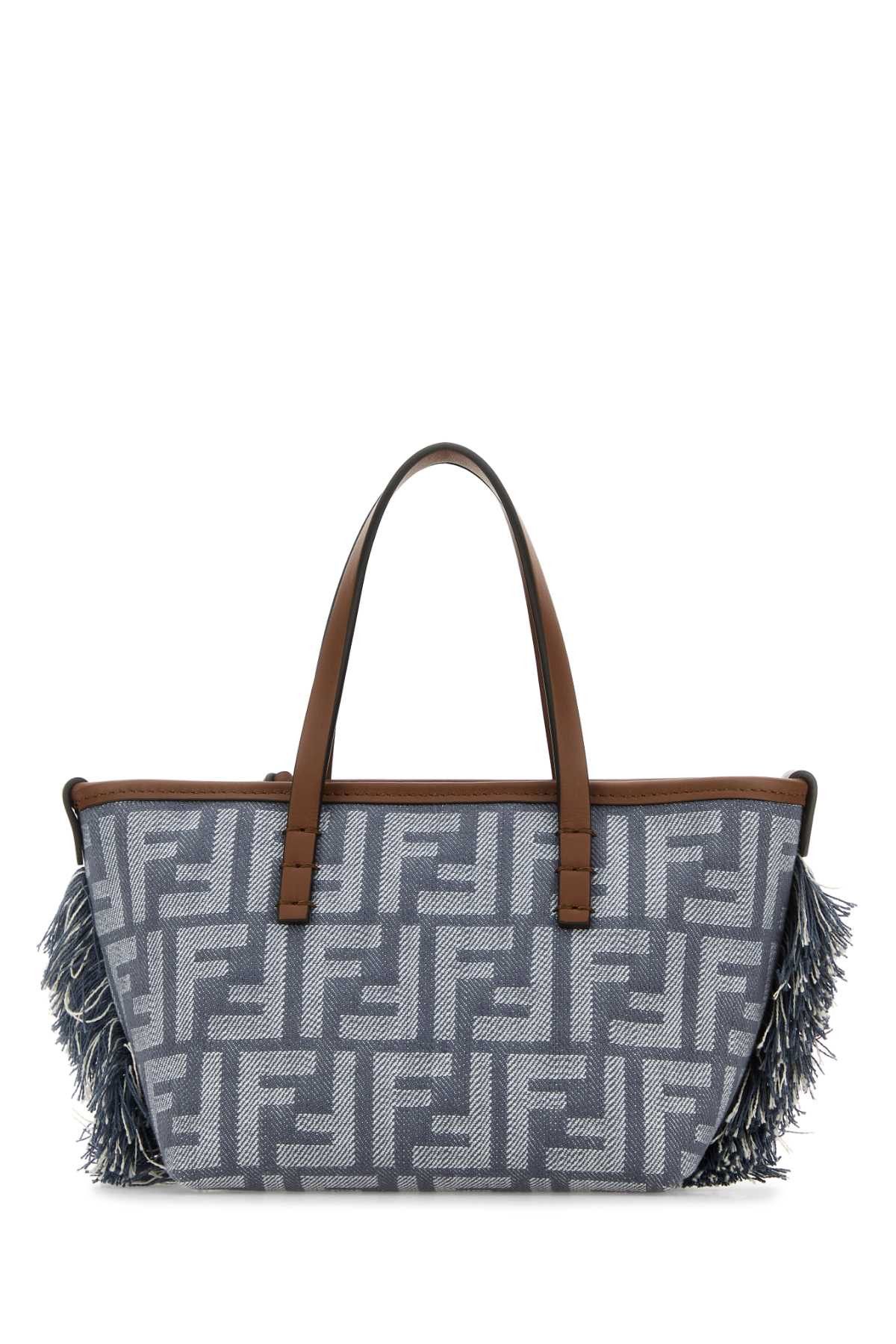 Embroidered Denim Mini Roll Handbag