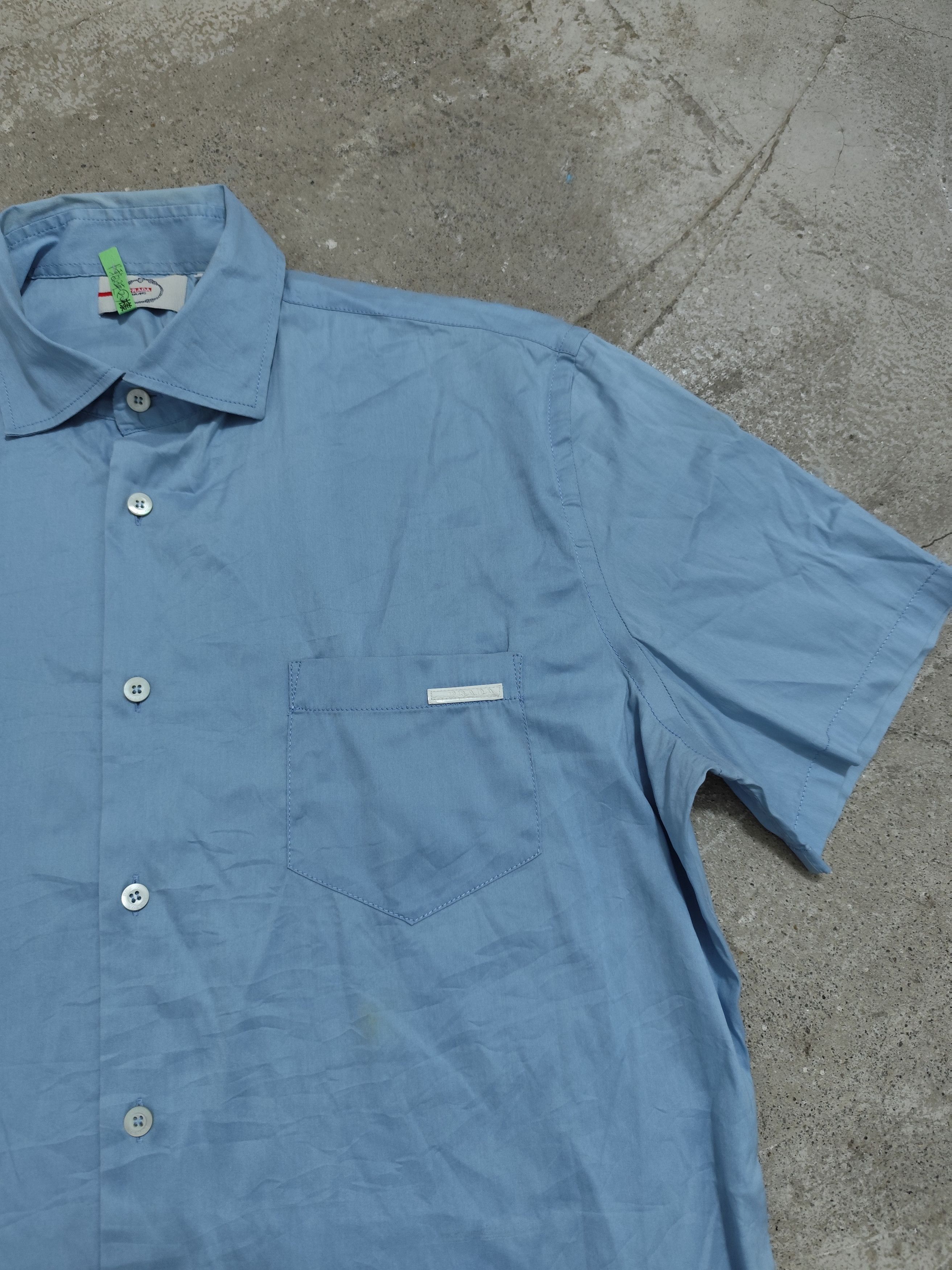Prada Vintage prada white tab buttons up polo Size US XL / EU 56 / 4 - 4 Thumbnail