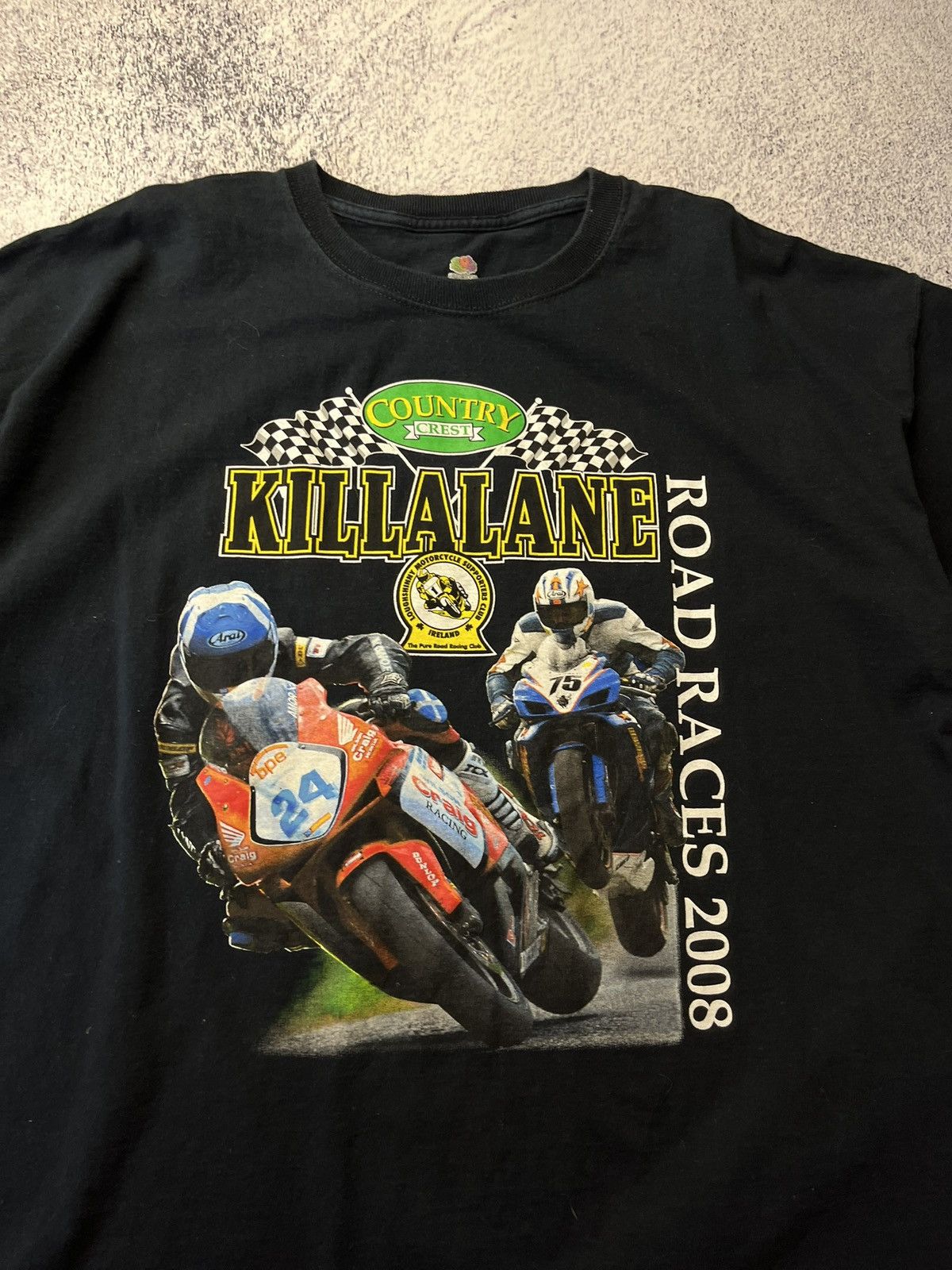 Other Vintage Moto Racing T Shirt Killalane Road Races 2008 Size US XXL / EU 58 / 5 - 11 Thumbnail