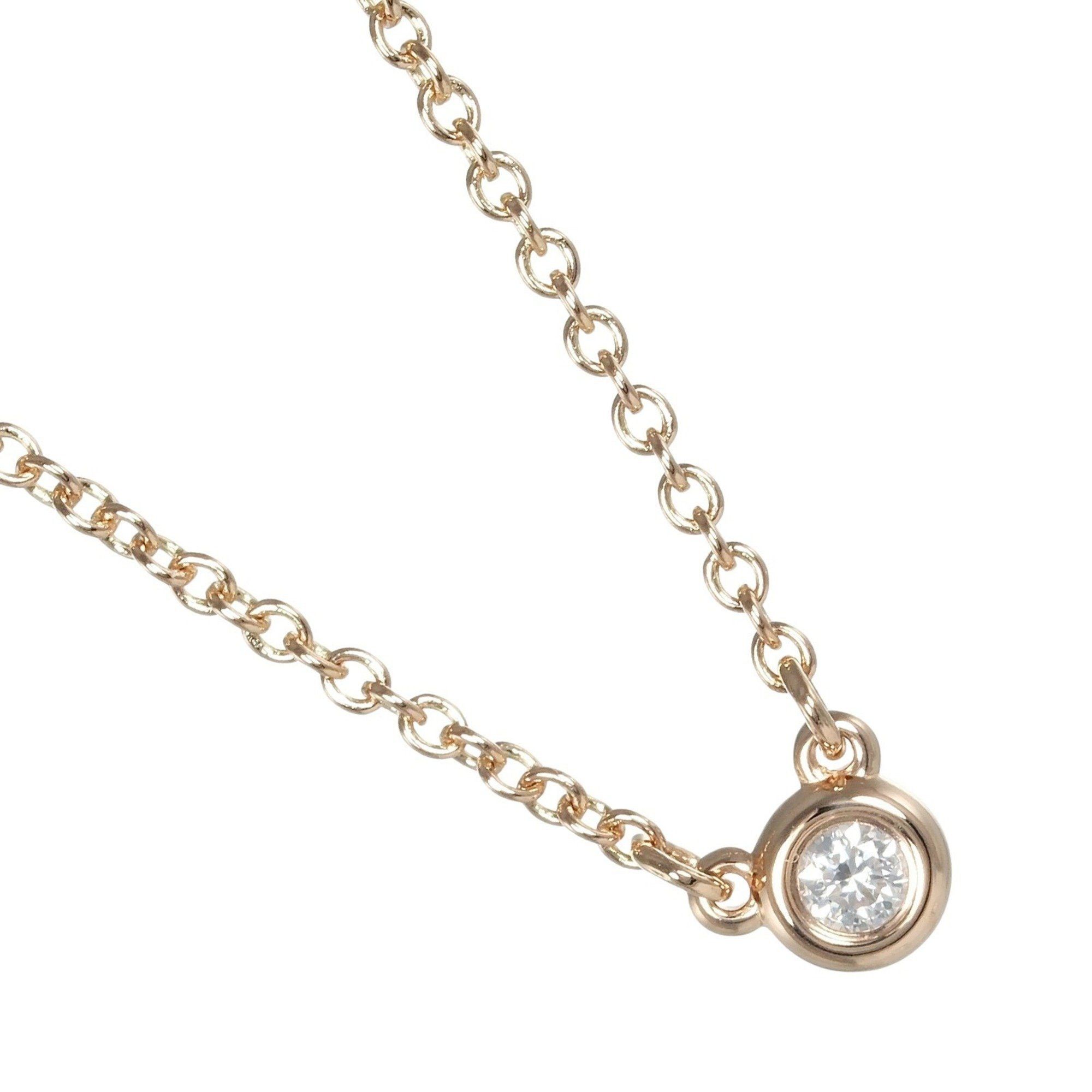 Tiffany & Co. By the Yard Necklace, Top Width 3.7mm, K18PG, Pink Gold, Diamond, Approx. 2.1g