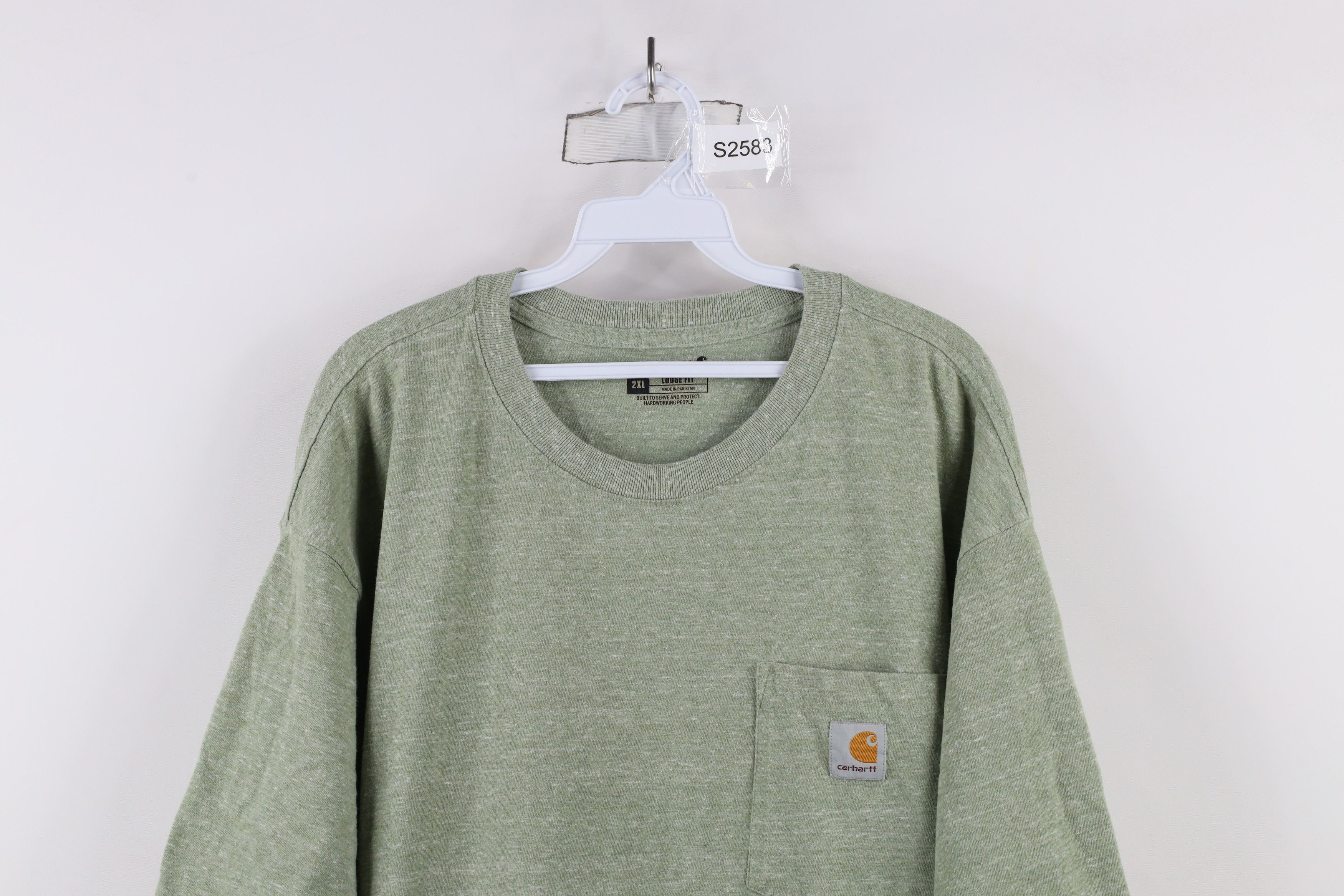Carhartt × Vintage Vintage Y2K Carhartt Loose Fit Pocket T-Shirt Heather Green Size US XXL / EU 58 / 5 - 2 Thumbnail