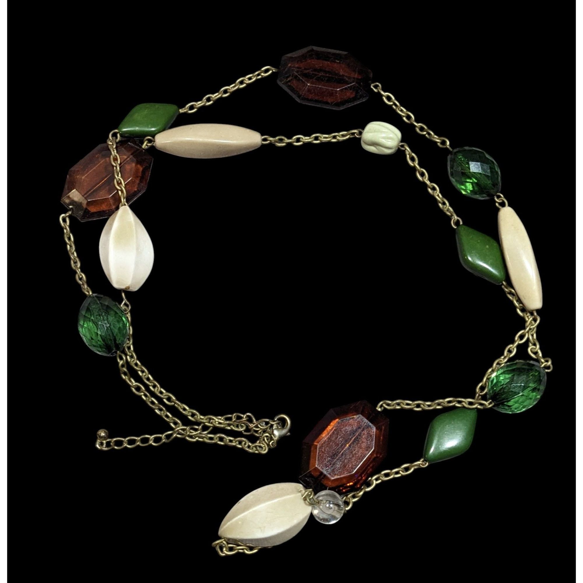 Other Chunky Earth Tone Beaded Station Necklace Size ONE SIZE - 1 Thumbnail