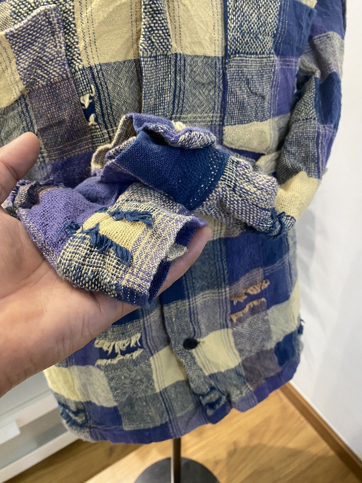 Sugar Cane Sugar Cane Sashiko Boro Patchwork Pocket Shirt Size US M / EU 48-50 / 2 - 11 Thumbnail