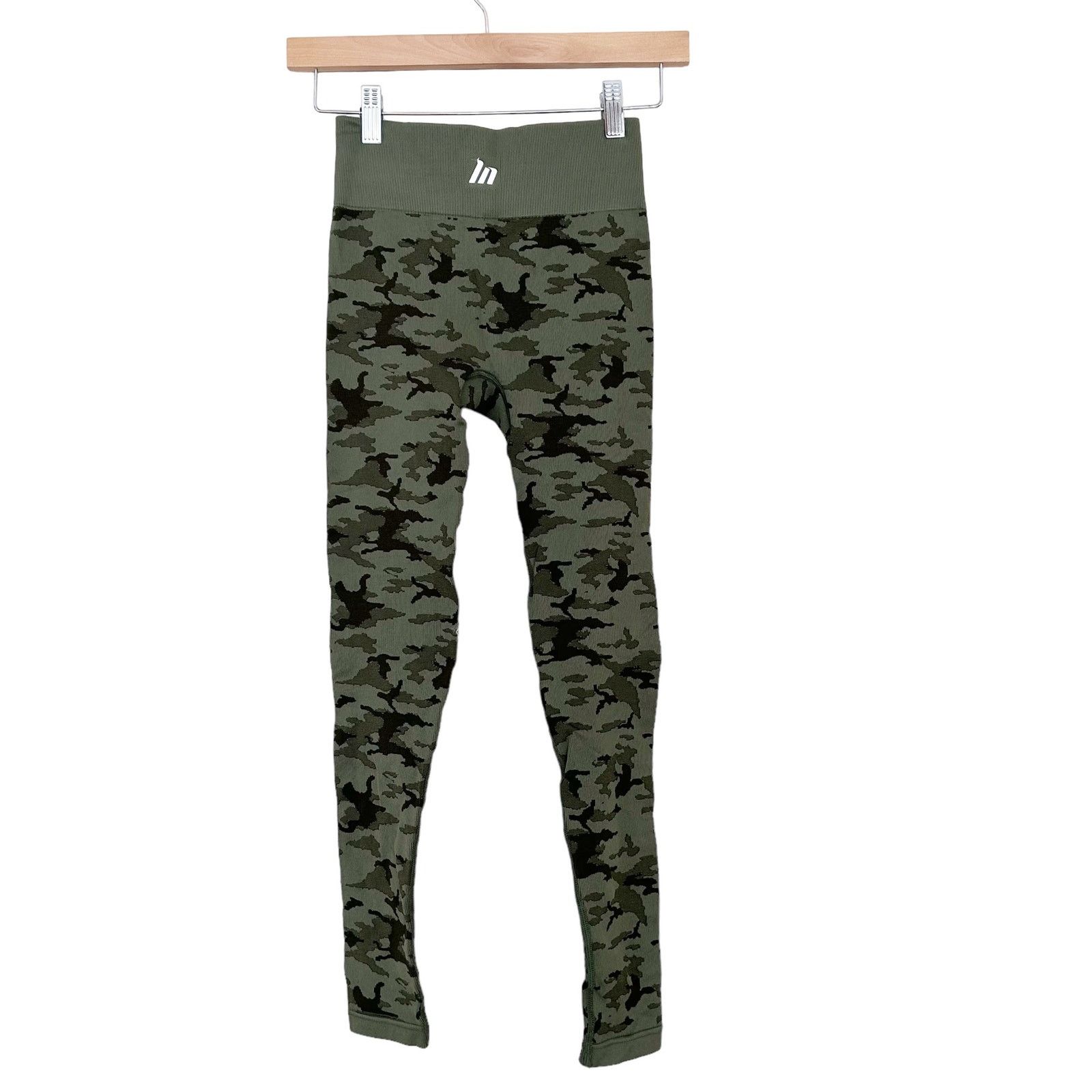 Other Muscle Nation Green Camo Seamless Leggings Sz S Size 27" / US 4 / IT 40 - 3 Thumbnail
