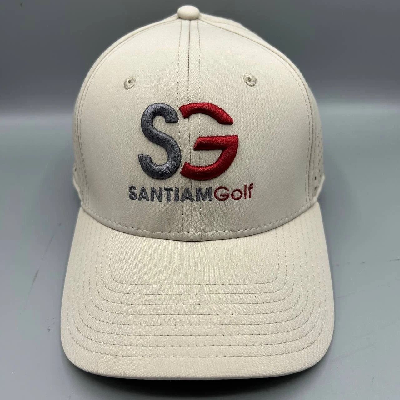 The Game Santiam Golf Hat Men Beige Embroidered The Game Strap Back Size ONE SIZE - 1 Thumbnail