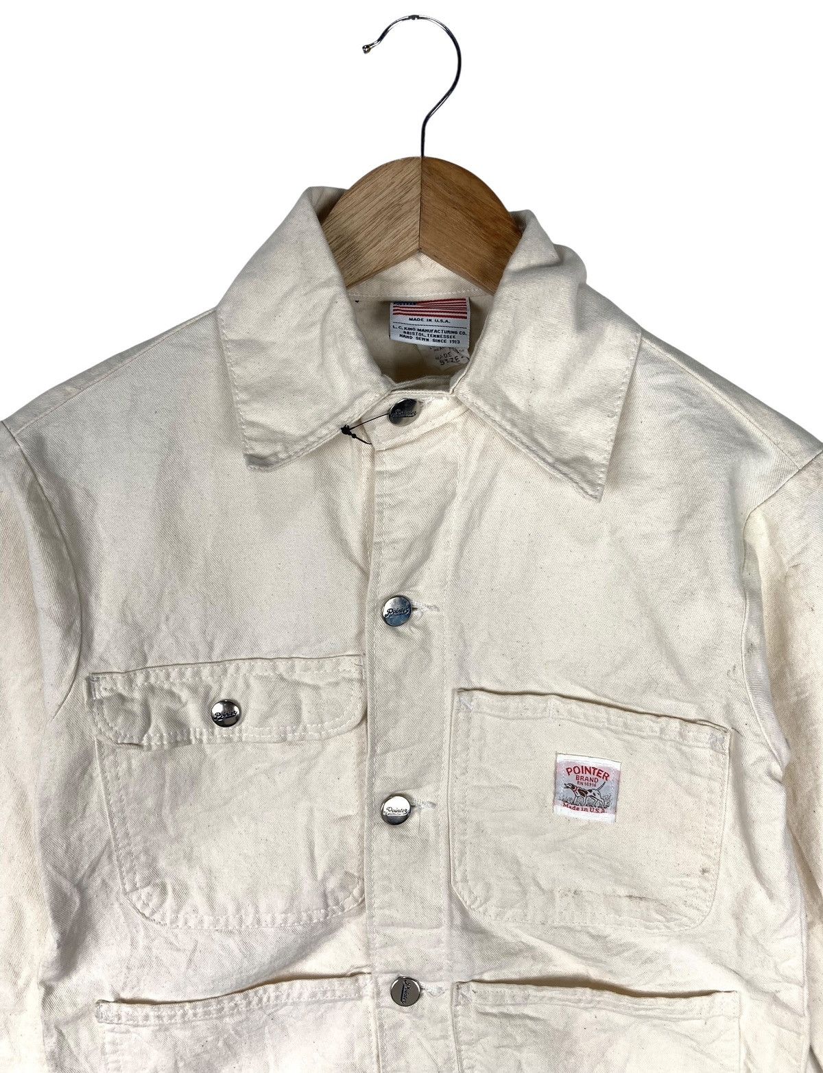 Pointer Vintage 80s Pointer Denim Chore 4 Pocket Jacket Made in Usa Size US XS / EU 42 / 0 - 3 Thumbnail