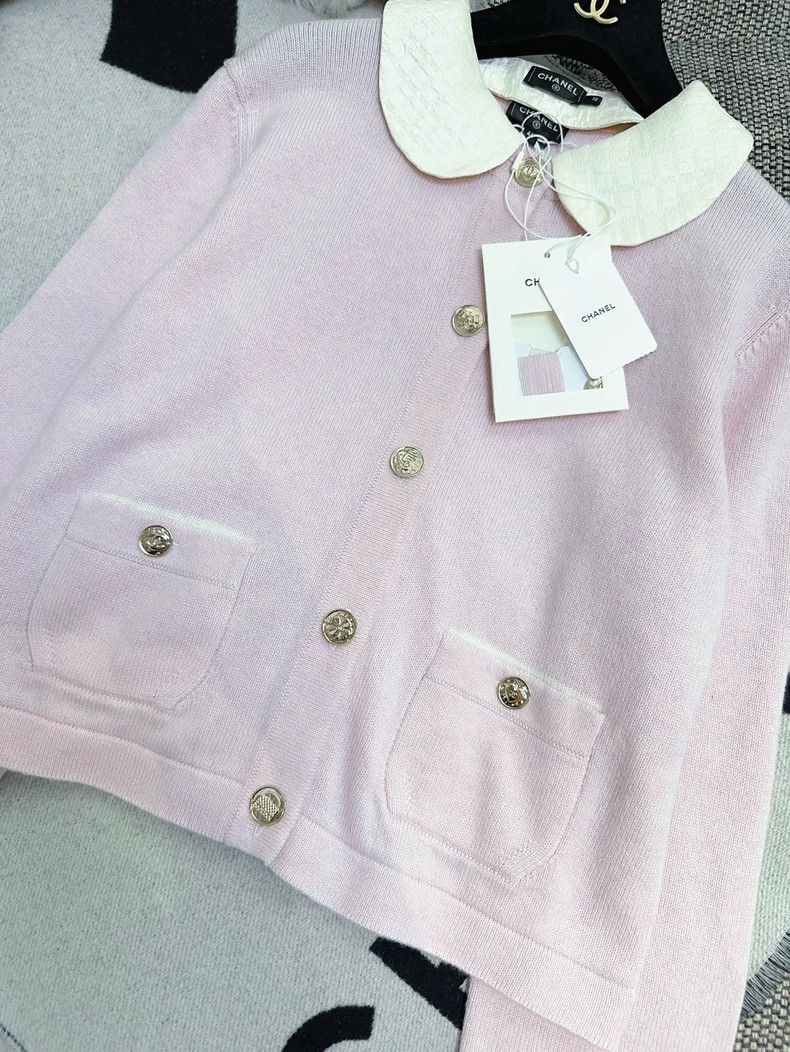 Chanel Chanel Pink Knit Long Sleeve Cardigan Size M / US 6-8 / IT 42-44 - 3 Thumbnail