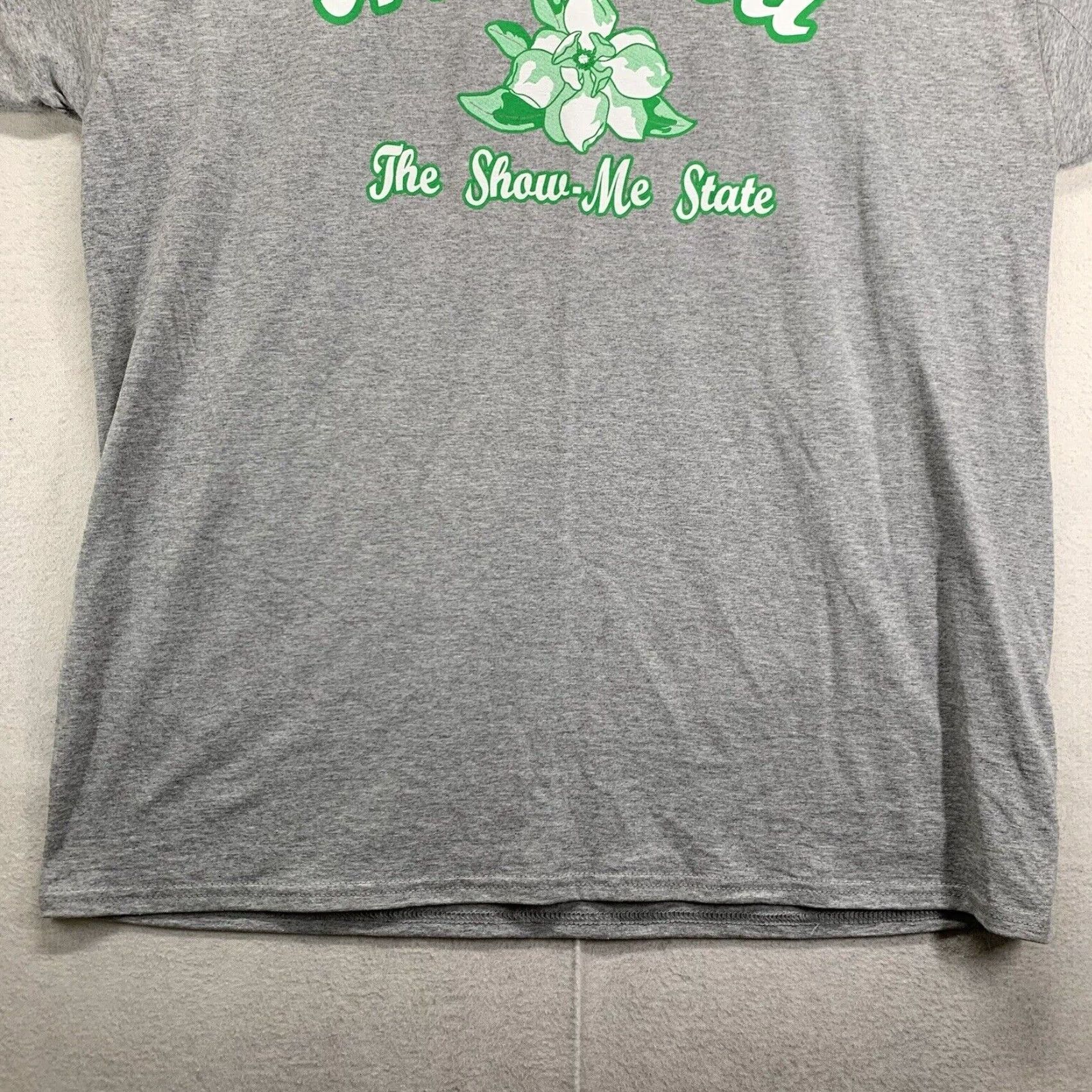 Fruit Of The Loom Missouri T Shirt Mens XL The Show Me State Hawthorn Blossom Gray EUC Fruit of the Loom Logo Knit Crew Neck Short Sleeve Art American Unisex Adults XS? Size US XL / EU 56 / 4 - 2 Thumbnail
