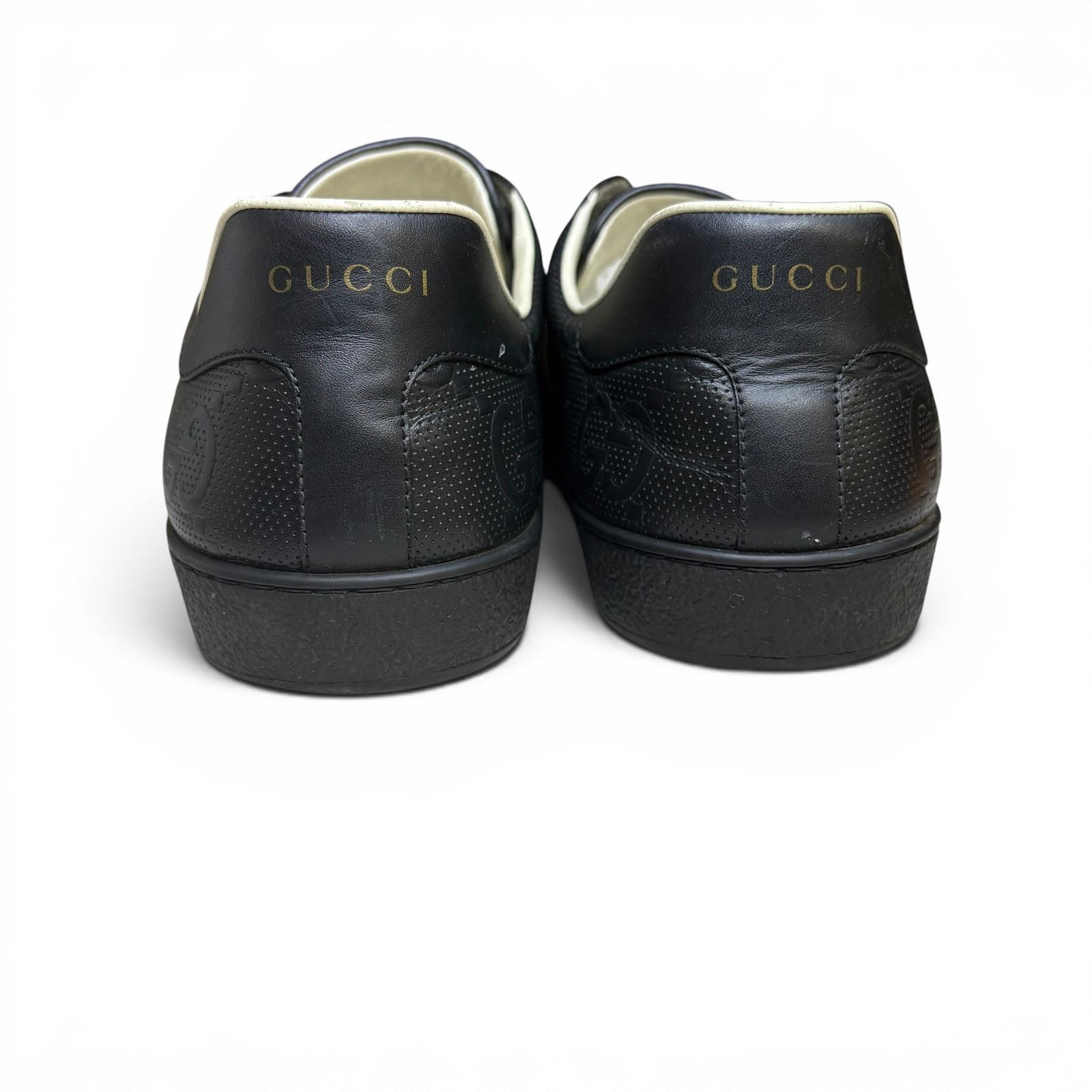 Gucci Gucci Ace Black Monorgram Sneakers | Size 11G Size US 11.5 / EU 44-45 - 6 Thumbnail
