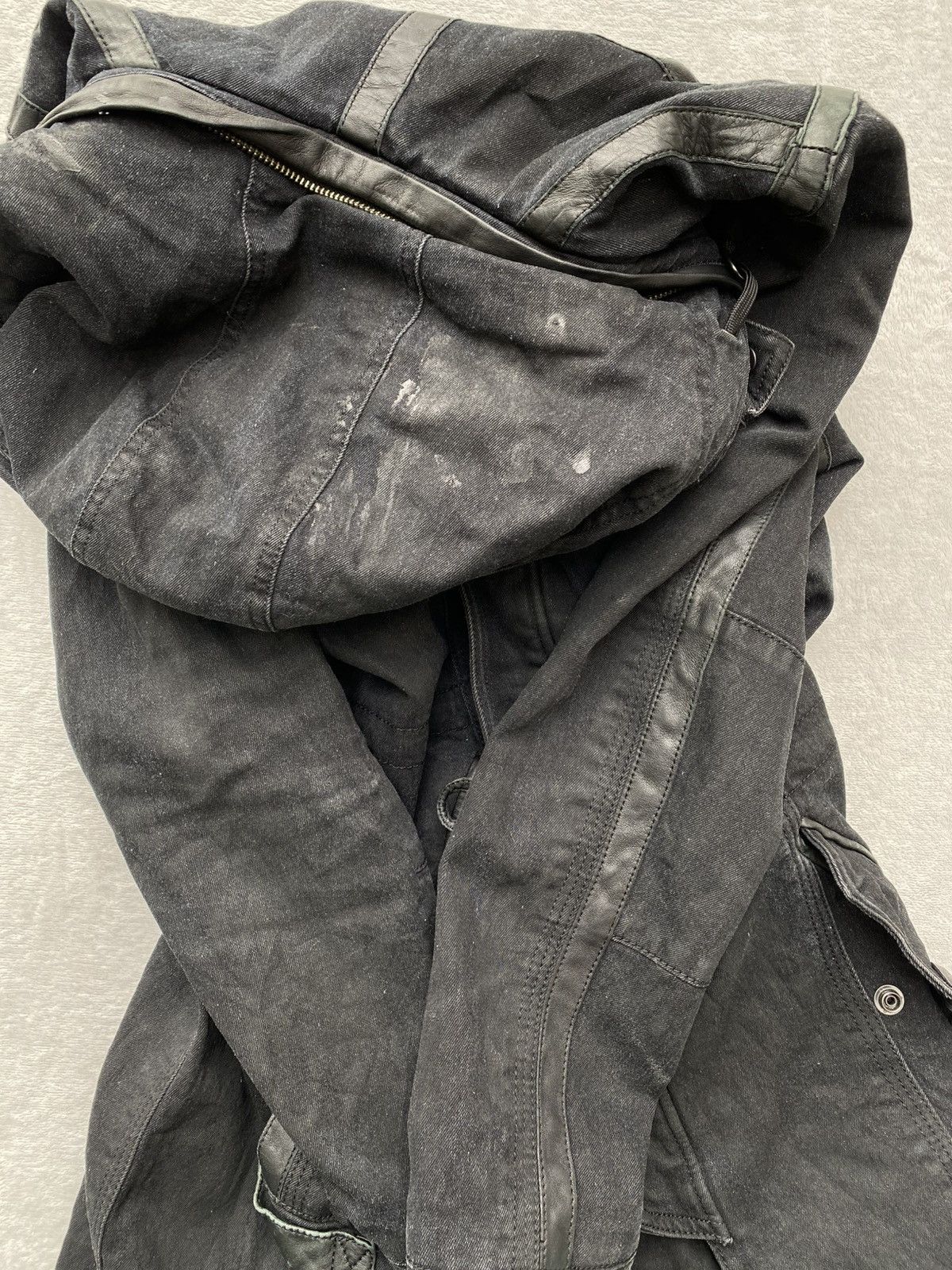 5351 POUR LES HOMMES 2000s 5351 Pour Les Hommes Leather Trimmed Washed Parka Size US S / EU 44-46 / 1 - 14 Thumbnail