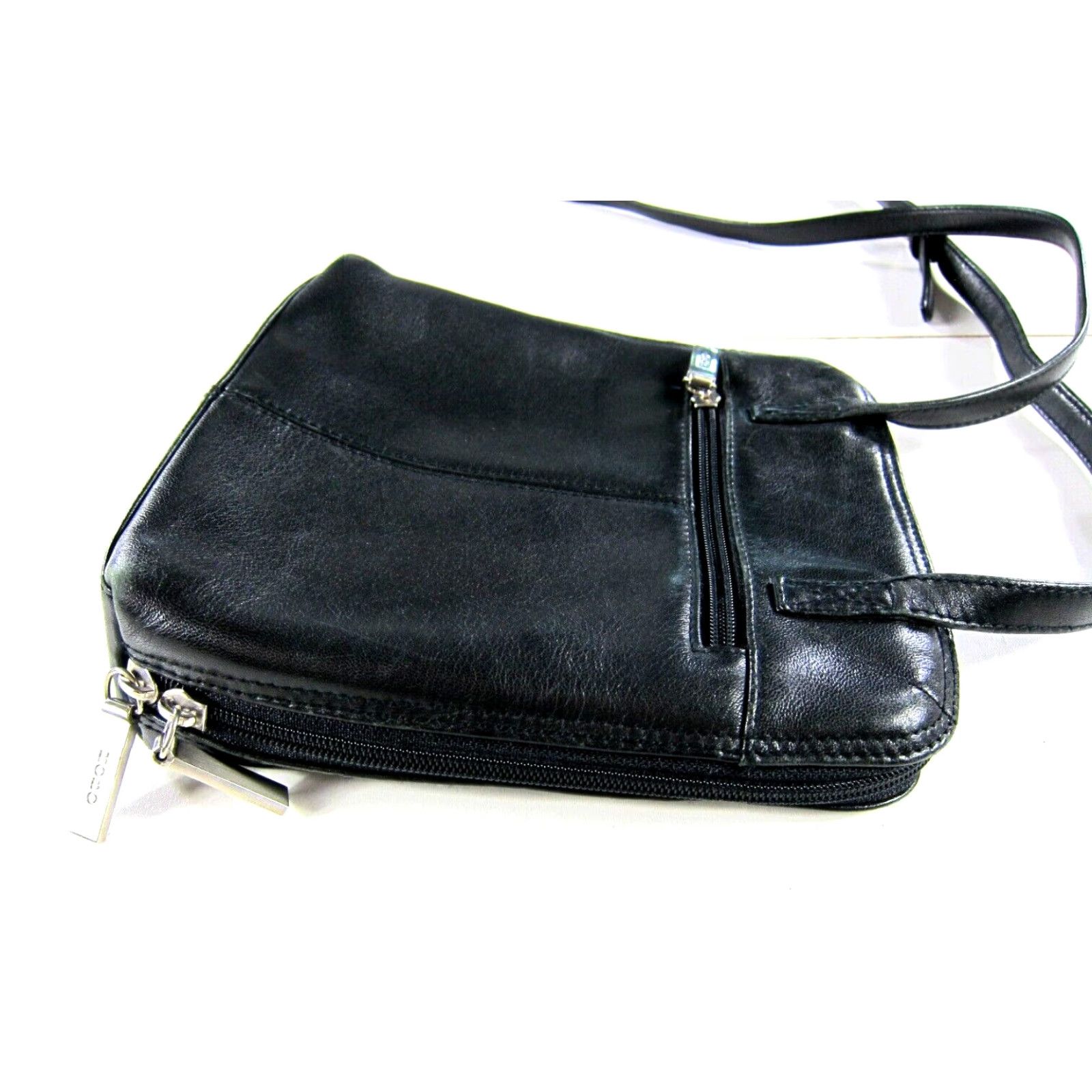 Vintage Hobo Crossbody Satchel Purse 100% Leather Black Full Zip Travel Small Bag - Unisex Adults Mens Womens Size ONE SIZE - 7 Thumbnail