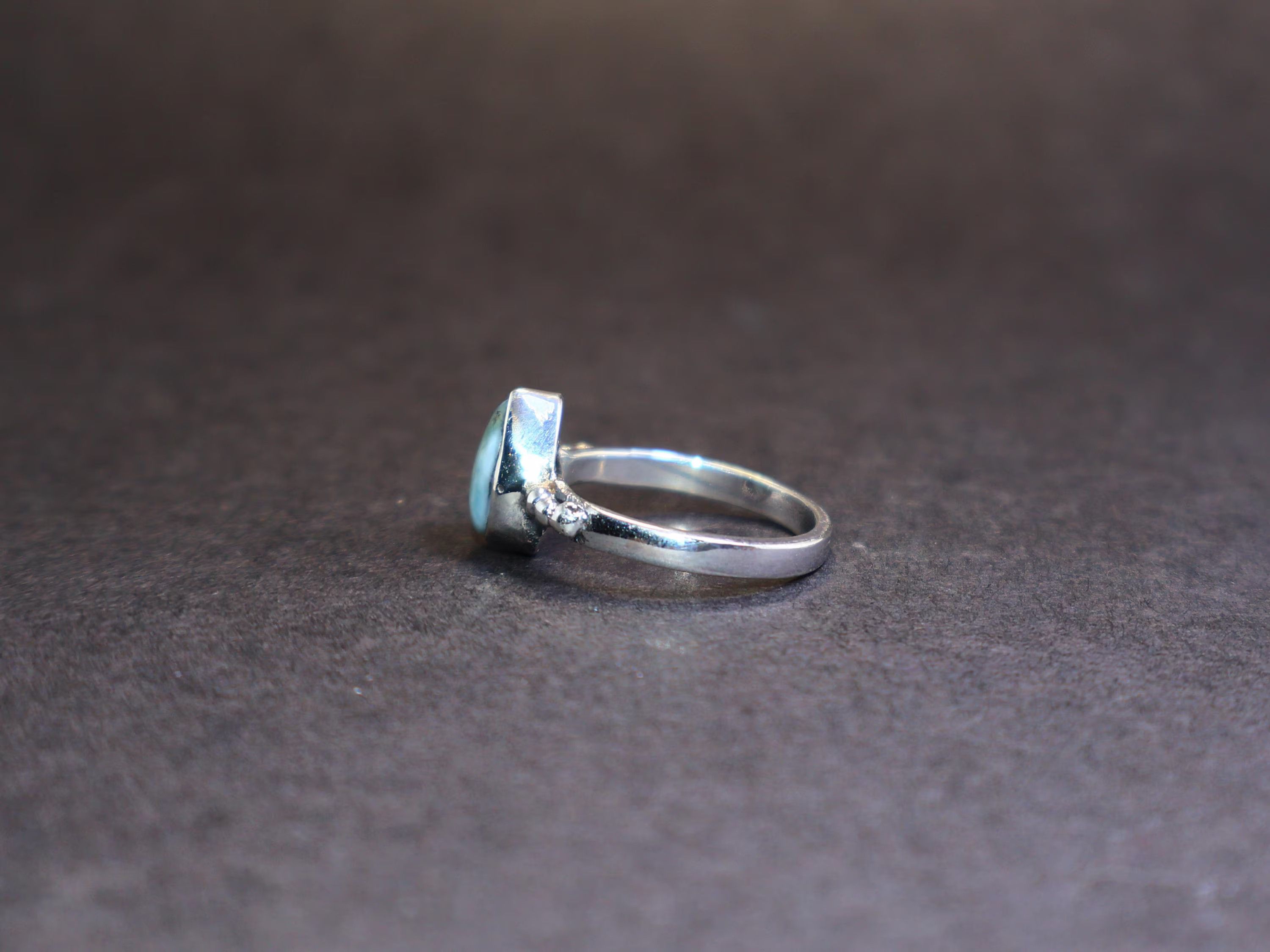 Handmade Larimar Ring, Sterling Silver Ring, Handmade Gemstone Ring, Size ONE SIZE - 4 Thumbnail