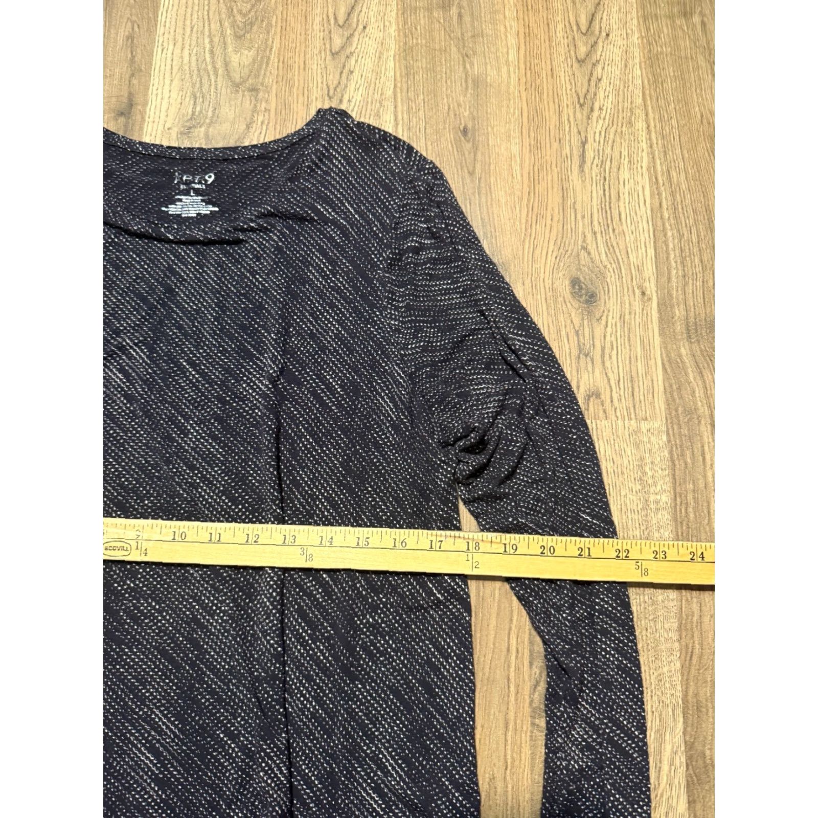 Apt. 9 APT. 9 Shirt Women's Large Black White Long Sleeve Shirt Size L / US 10 / IT 46 - 6 Thumbnail