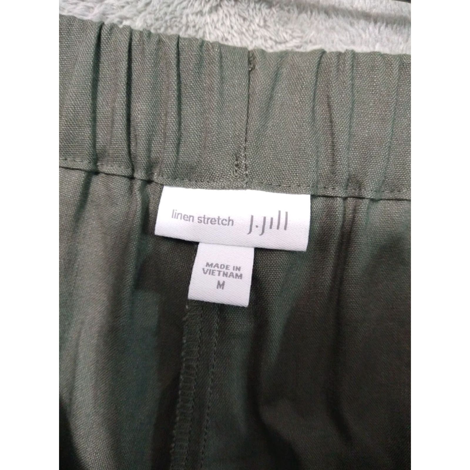 J. Jill J.Jill Pants Womens Medium Green Linen Stretch Tapered Leg Crop Beach Bohemian Style M Size 32" / US 10 / IT 46 - 7 Thumbnail