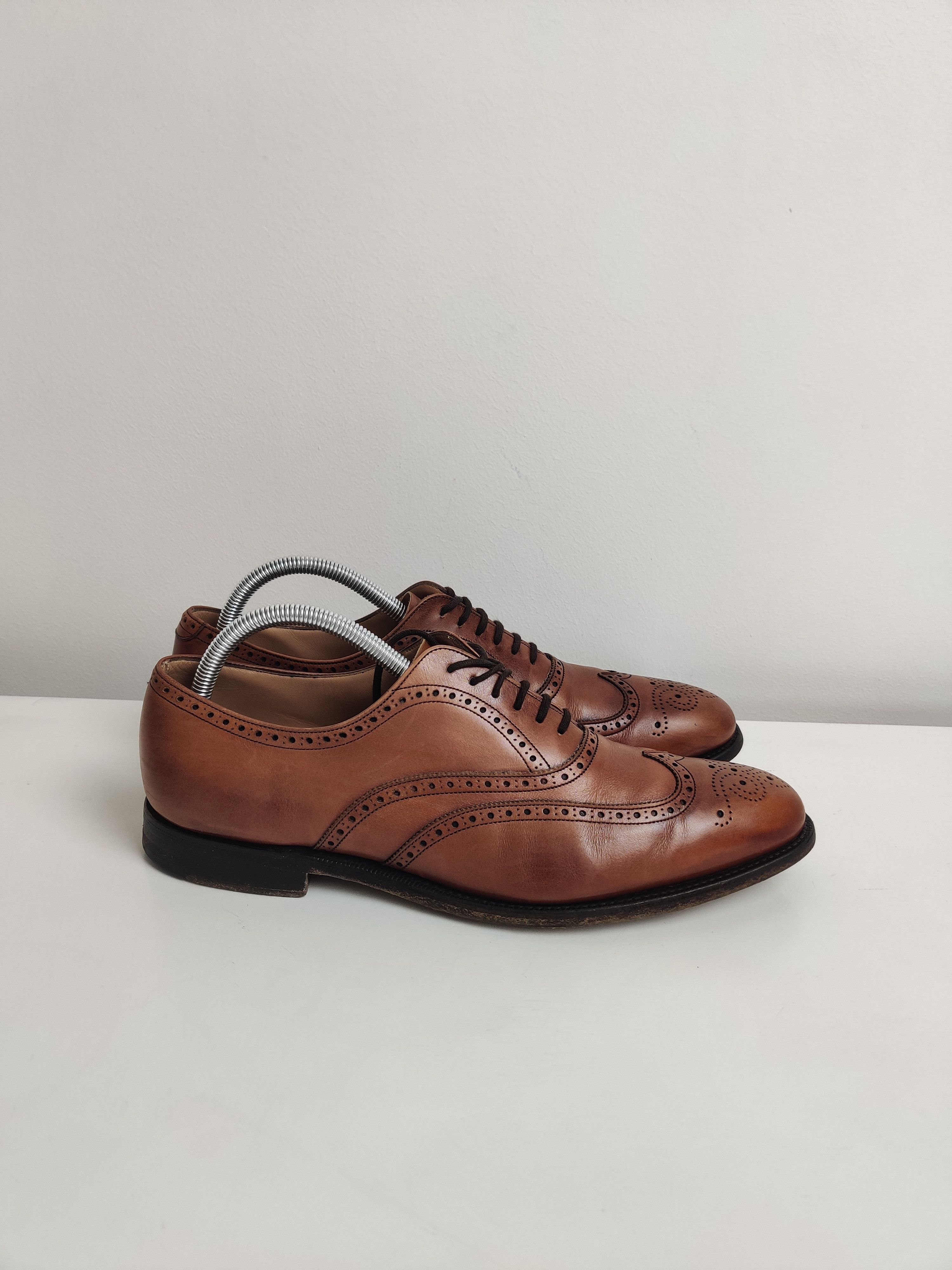 Church's Churchs Brown Leather Oxford Brogue Shoes Men's UK 8 Size US 9 / EU 42 - 4 Thumbnail
