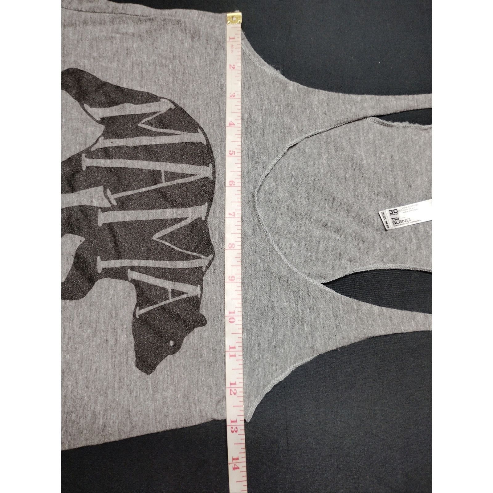 Los Angeles Apparel Los Angeles Apparel Gray Tri-Blend Mama Bear Racerback Tank Size XS / US 0-2 / IT 36-38 - 4 Thumbnail