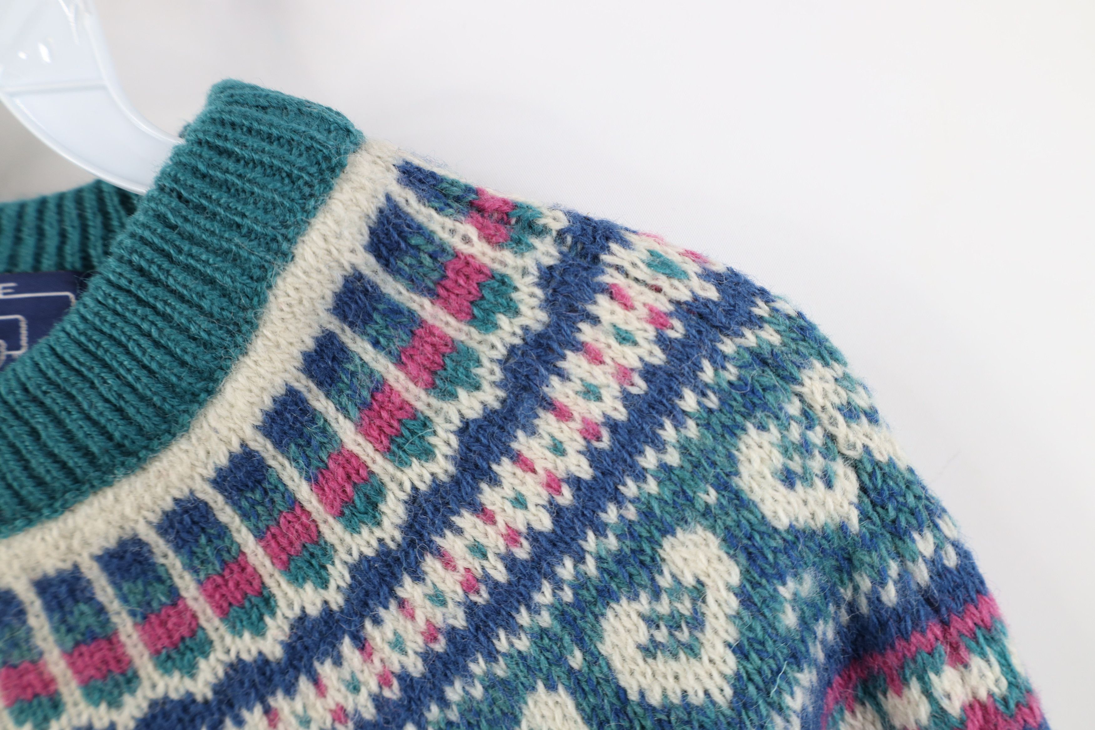 Woolrich Woolen Mills Vintage 90s Woolrich Fairy Kei Heart Fair Isle Sweater Size S / US 4 / IT 40 - 5 Thumbnail