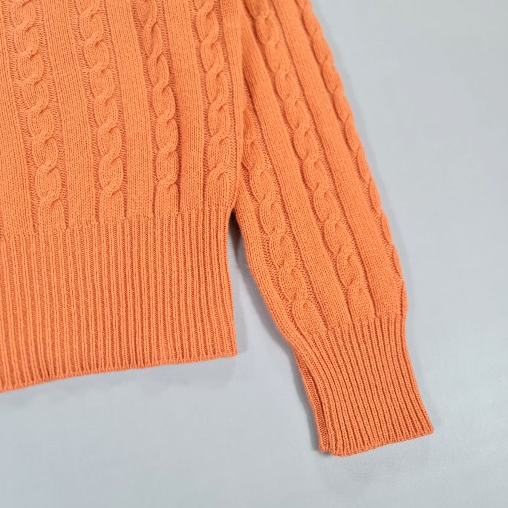 Vintage Annapurna Jumper Orange XL Cashmere Square Neck Womens Pullover Knit 100% Cashmere Casual Winter Medium? Size M / US 6-8 / IT 42-44 - 4 Thumbnail