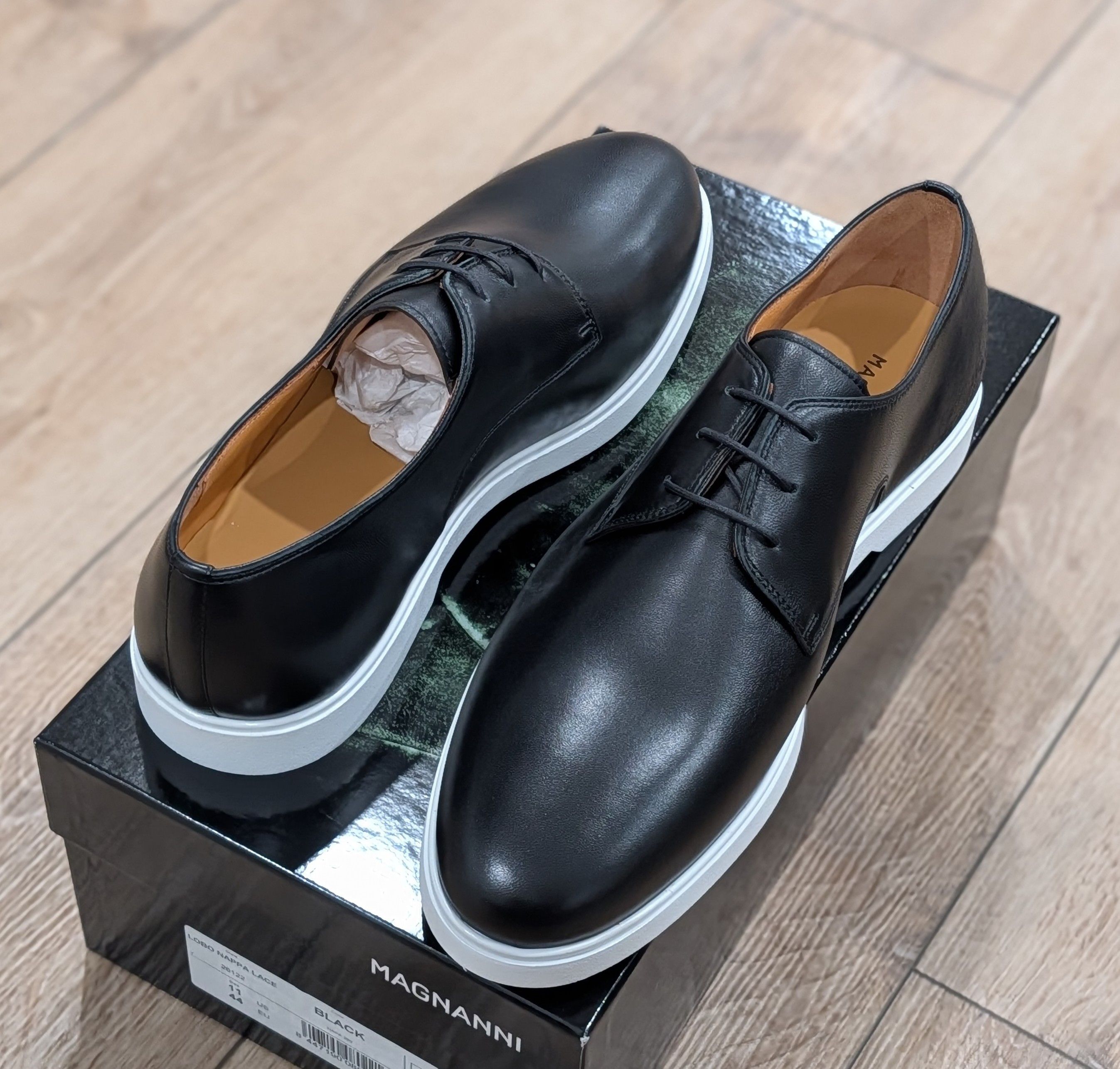 Magnanni MAGNANNI "Lobo" Leather Derby Dress Shoes Black/White 11.5 Size US 11.5 / EU 44-45 - 1 Thumbnail