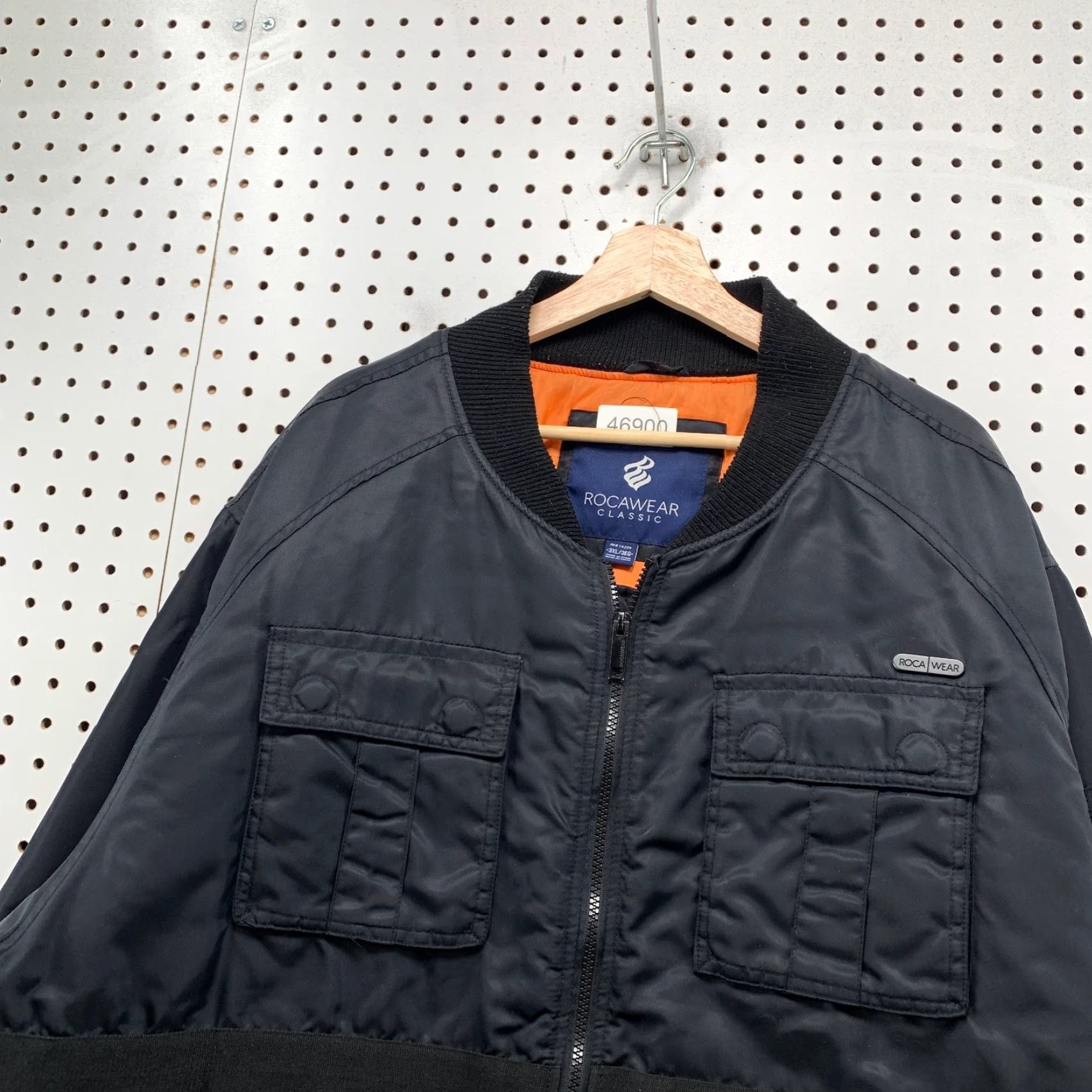 Rocawear VINTAGE Rocawear Bomber Jacket Mens 3XL Black Oranger Liner Utility Pocket Nike Size US XXL / EU 58 / 5 - 6 Thumbnail