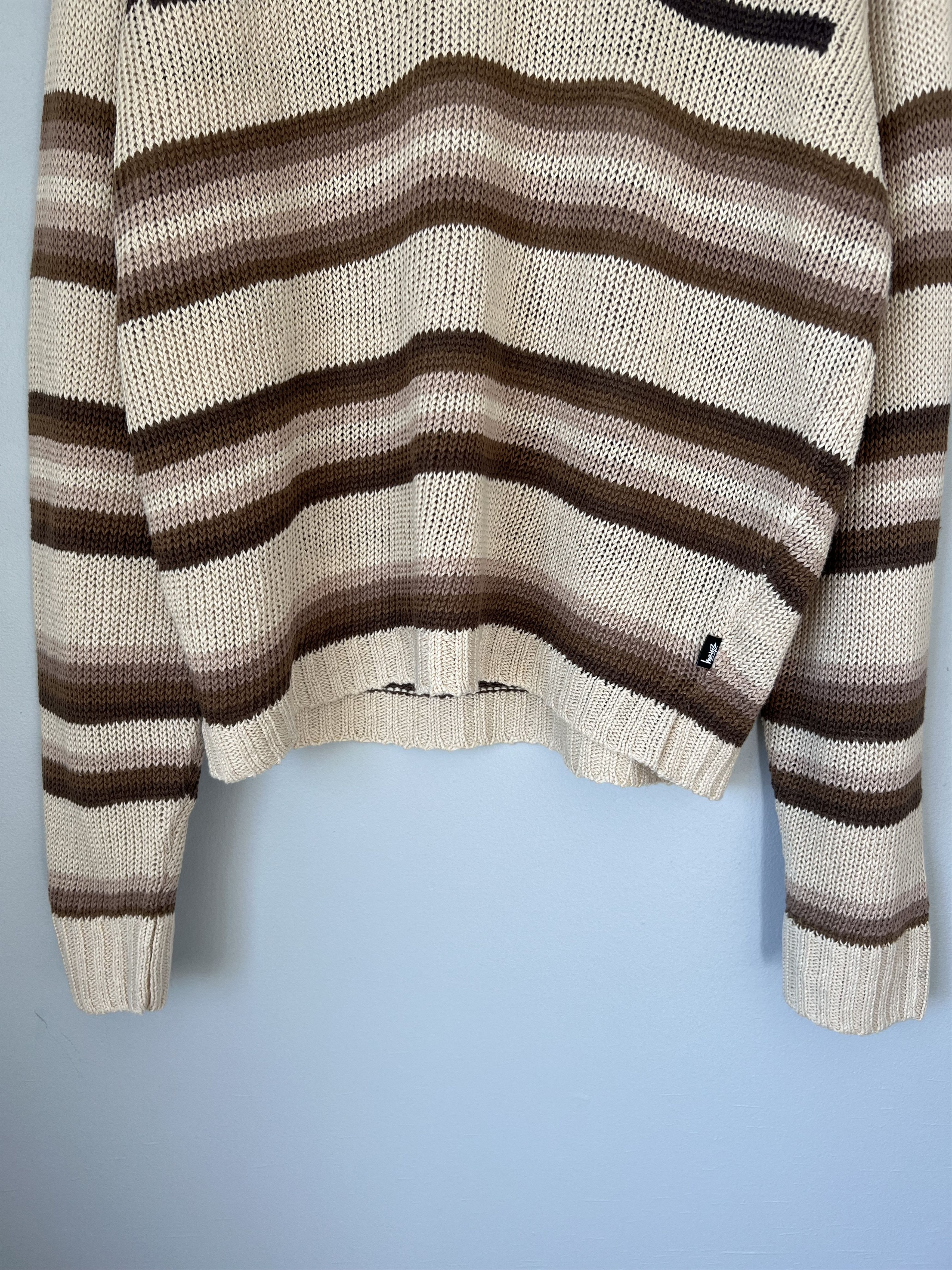 Stussy Stussy Tonal Stripe Sweater in Brown Size US XL / EU 56 / 4 - 3 Thumbnail