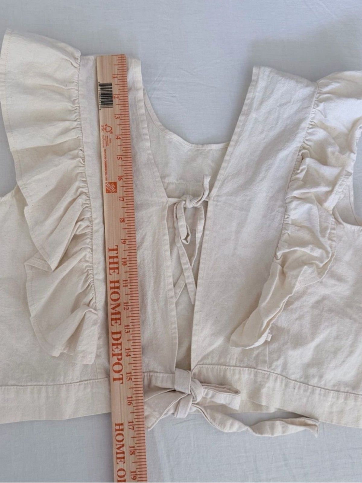 Other Handmade Embroidered Cotton Vest Tie Front Ruffle Crop Top Size S / US 4 / IT 40 - 12 Thumbnail