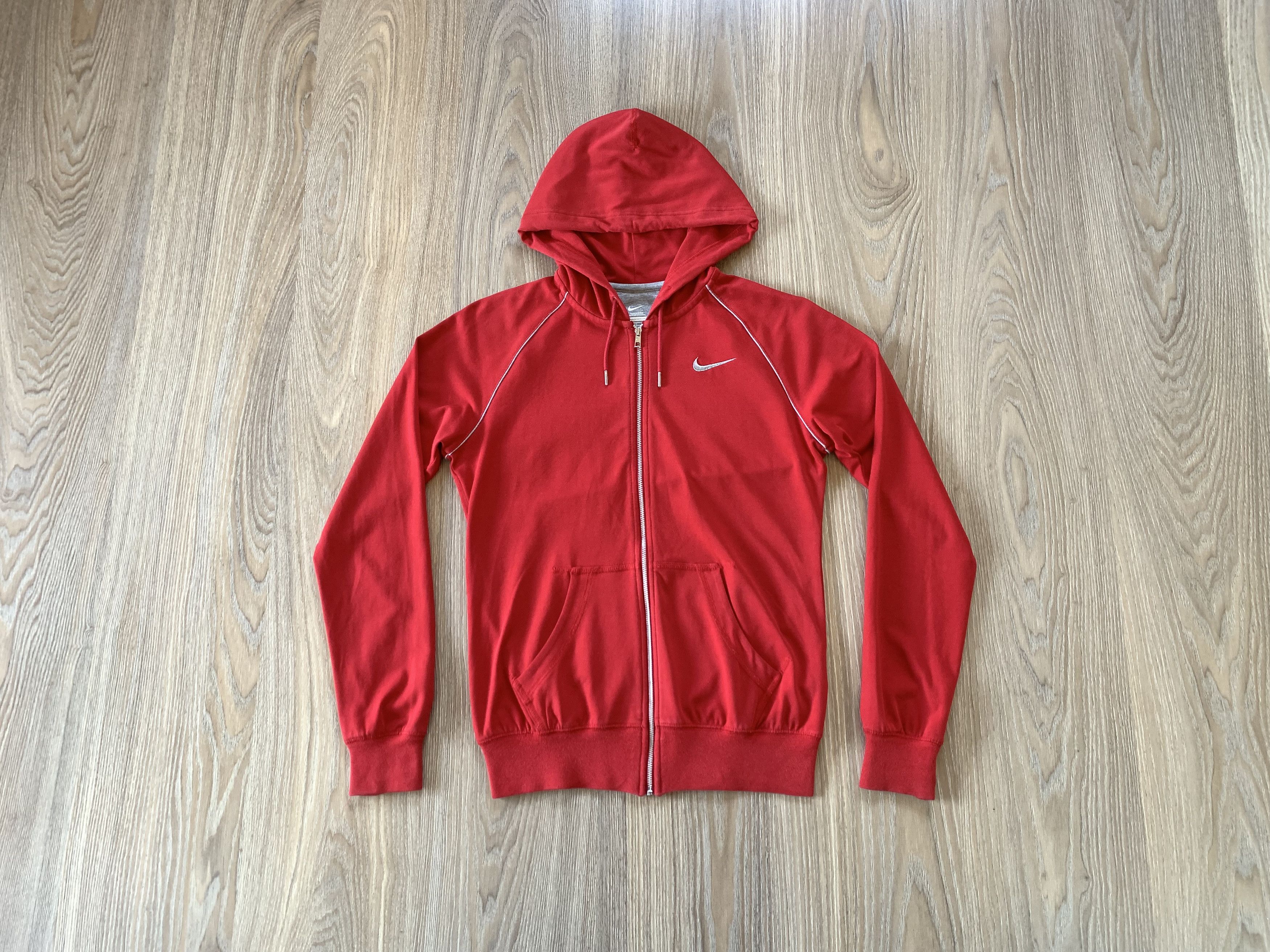 Nike × Vintage Nike Womens Cotton Red Zip Hoodie Size S / US 4 / IT 40 - 1 Thumbnail