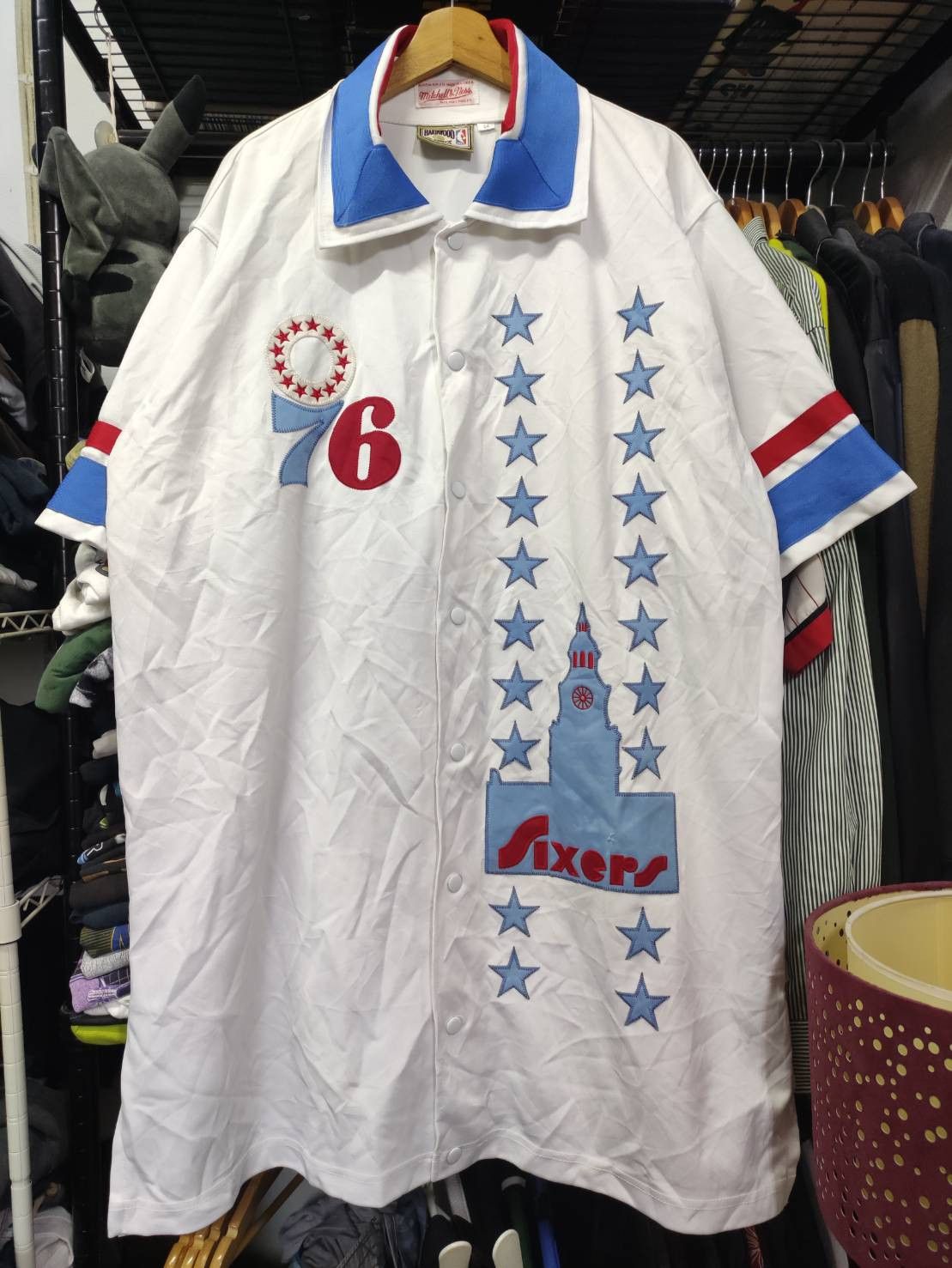 NBA Vtg Mitchell & Ness x NBA " Philadelphia 76ers " Warm Up Size US XXL / EU 58 / 5 - 1 Thumbnail