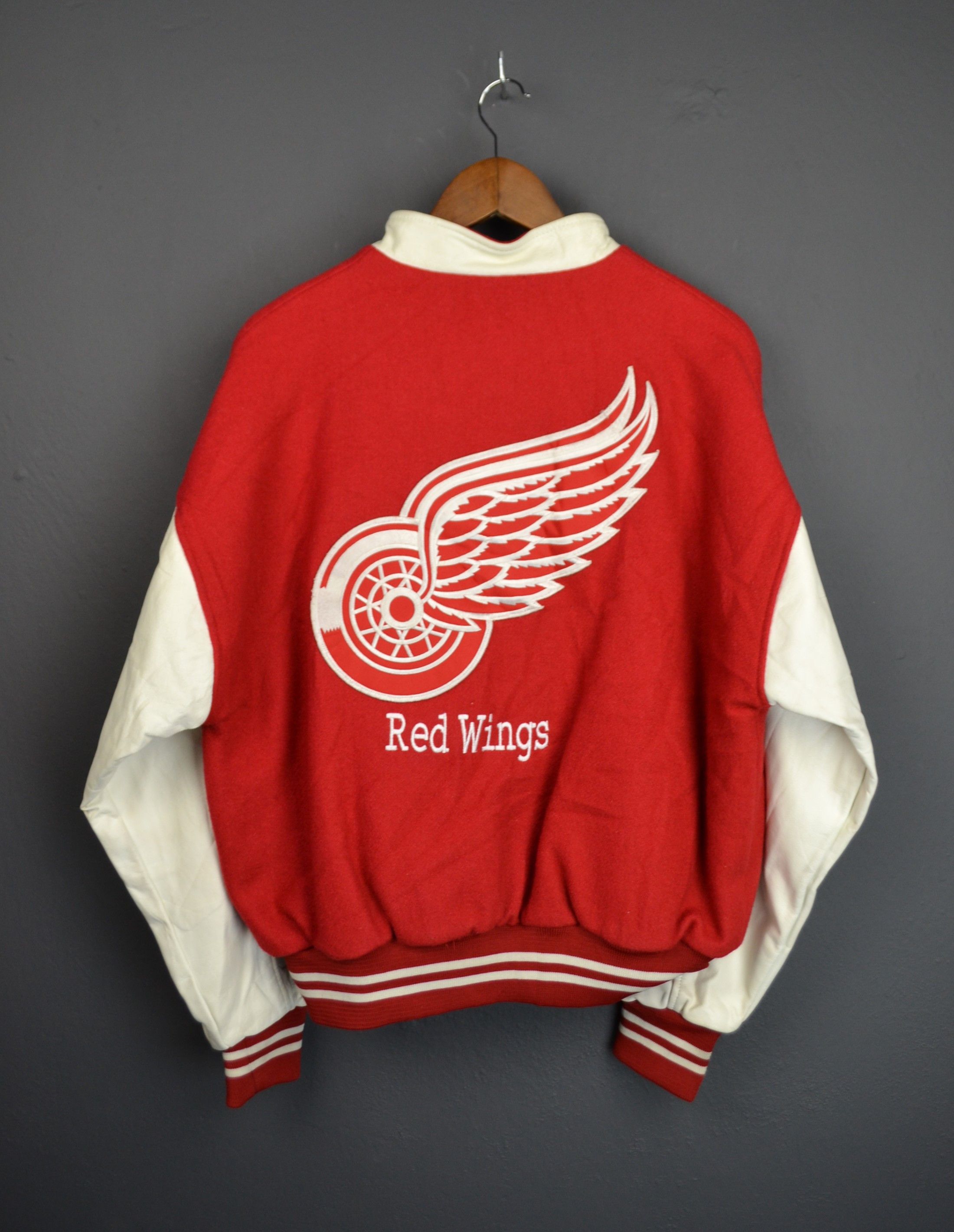 Vintage Detroit Red Wings Varsity M Jacket Leather Wool Vintage Size US M / EU 48-50 / 2 - 9 Thumbnail
