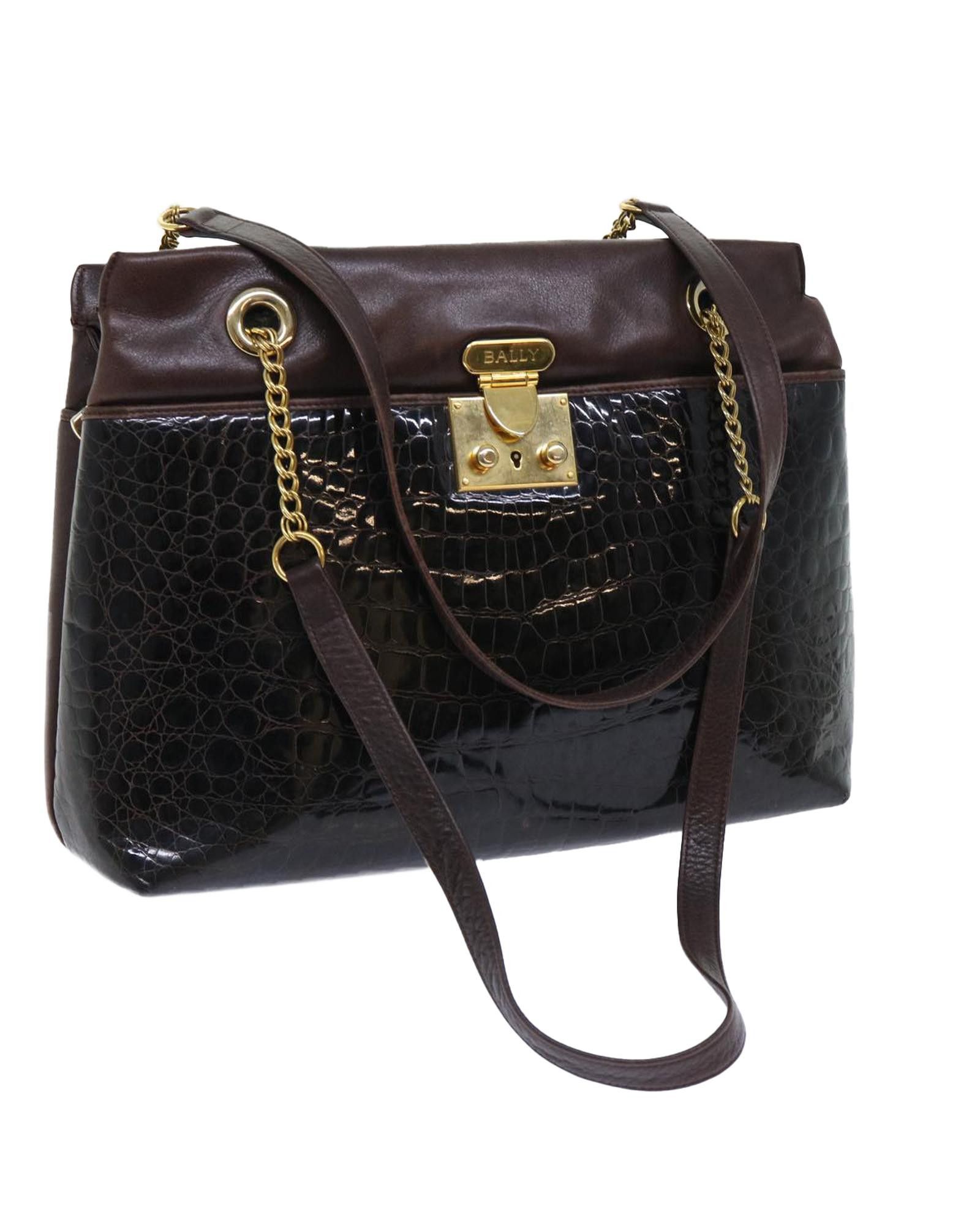 image of Bally Leather Brown Shoulder Bag, Women's