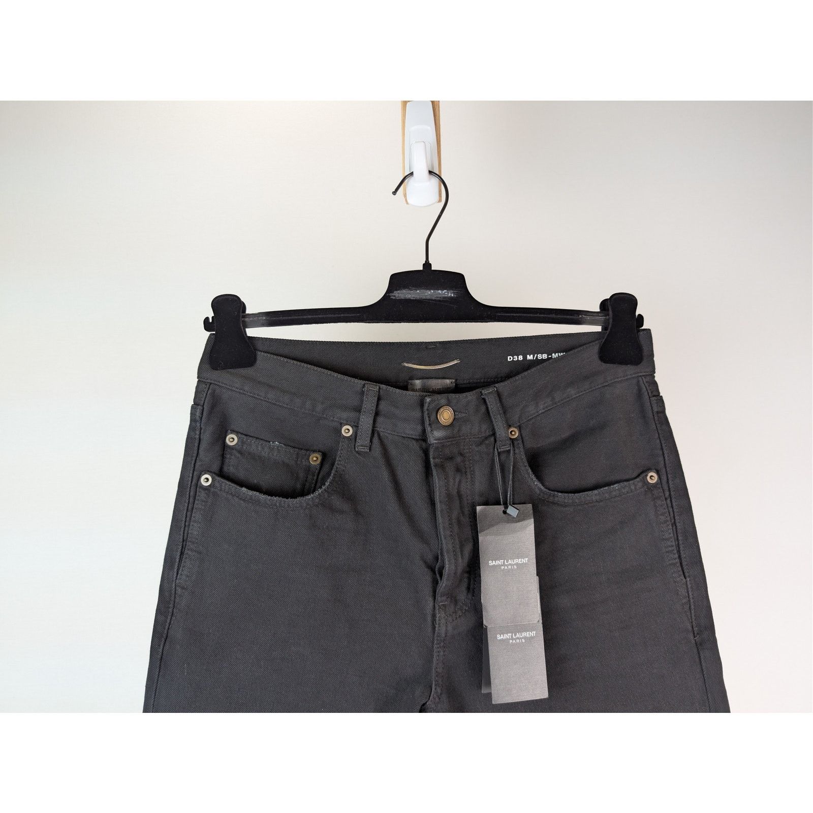 Saint Laurent Paris o1rshd1 Straight Baggy Denim Jeans in Oklahoma Black Size US 29 - 3 Thumbnail