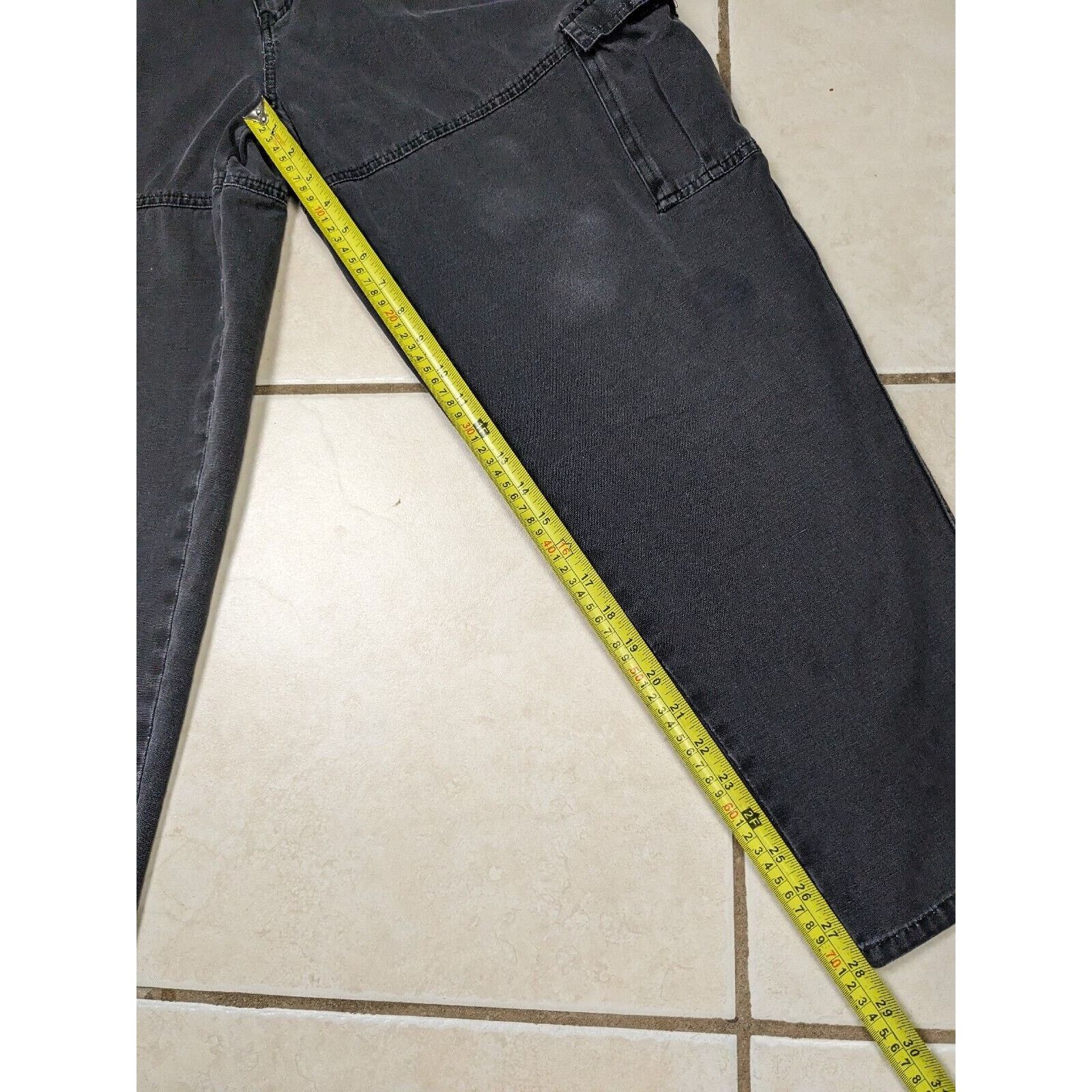 Other Vtg Men Zeppelin 30x28 Black Cargo Pocket Pants Tapered Leg Size US 30 / EU 46 - 8 Thumbnail