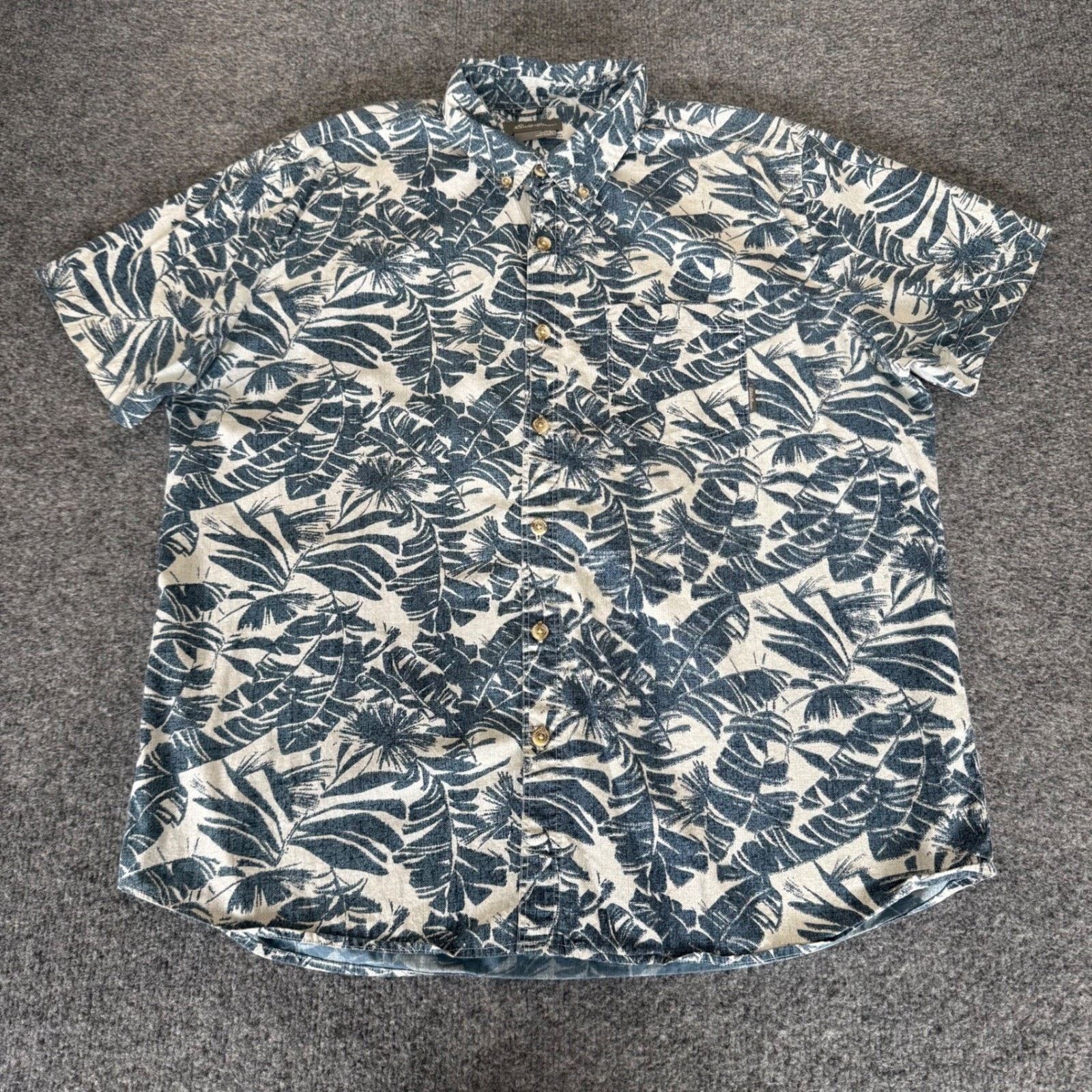Eddie Bauer Eddie Bauer Mens Hawaiian Shirt Large Tropical Leaf Aloha Size US L / EU 52-54 / 3 - 1 Thumbnail