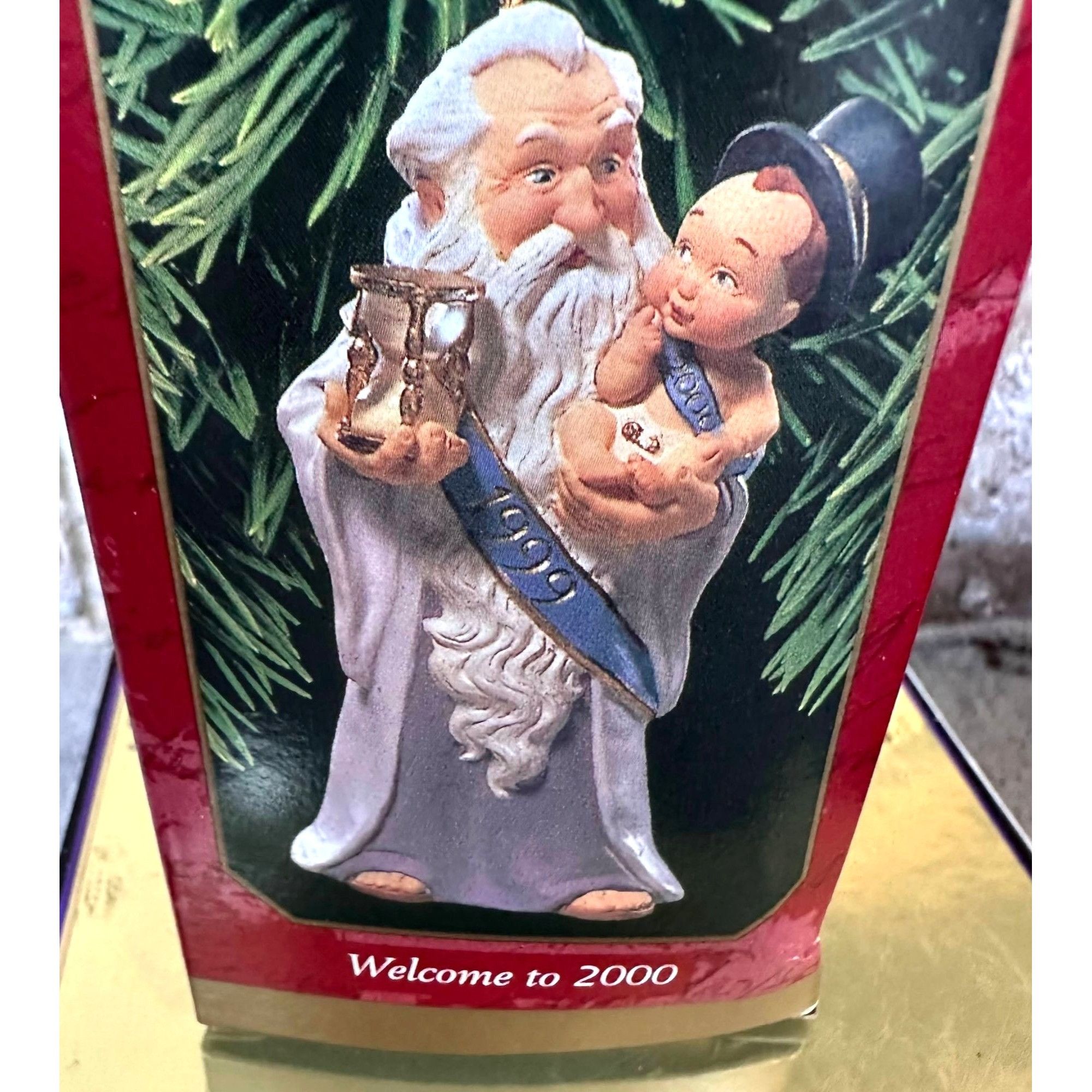 Vintage VTG Hallmark Keepsake 1999 Welcome 2000 Ornament Father Tim Size ONE SIZE - 2 Thumbnail