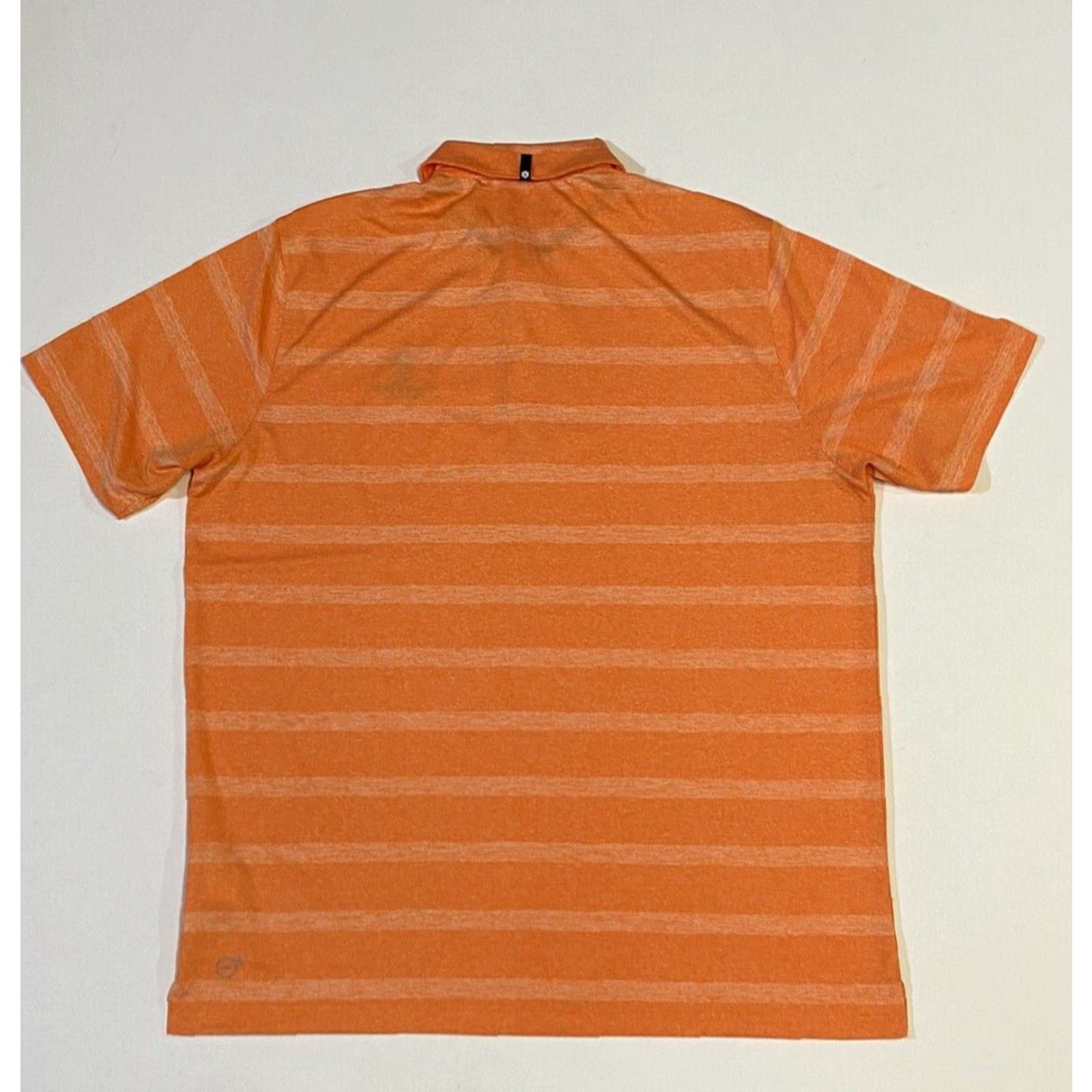 Puma PUMA Golf Polo Shirt Mens XL Orange Striped Short Sleeve Button Collared Performance Activewear Casual Sportswear Size US XL / EU 56 / 4 - 2 Thumbnail