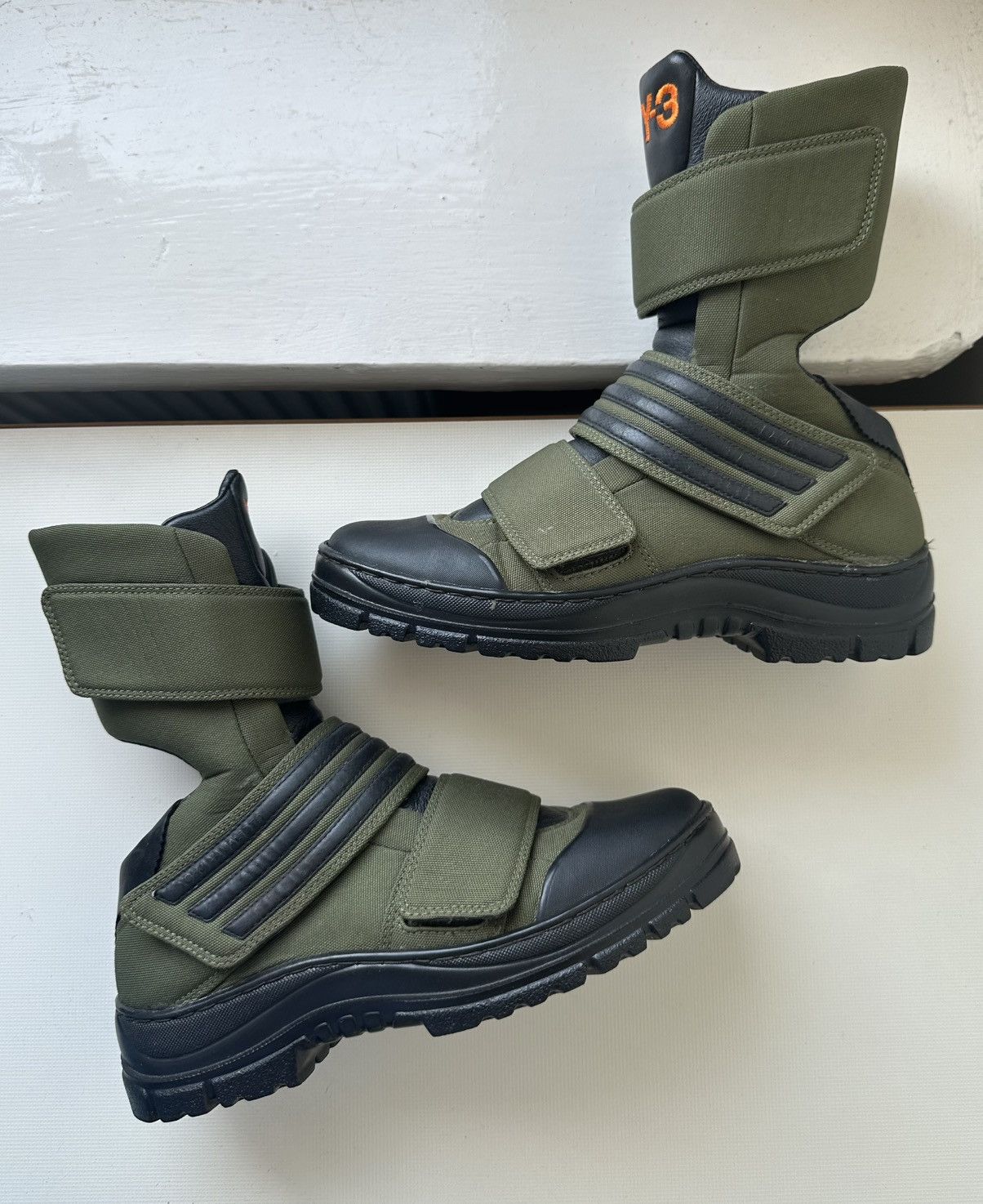 Adidas × Y-3 Adidas Y-3 Yohji Yamamoto (2002) velcro military Hi-top Size US 8 / IT 38 - 4 Thumbnail