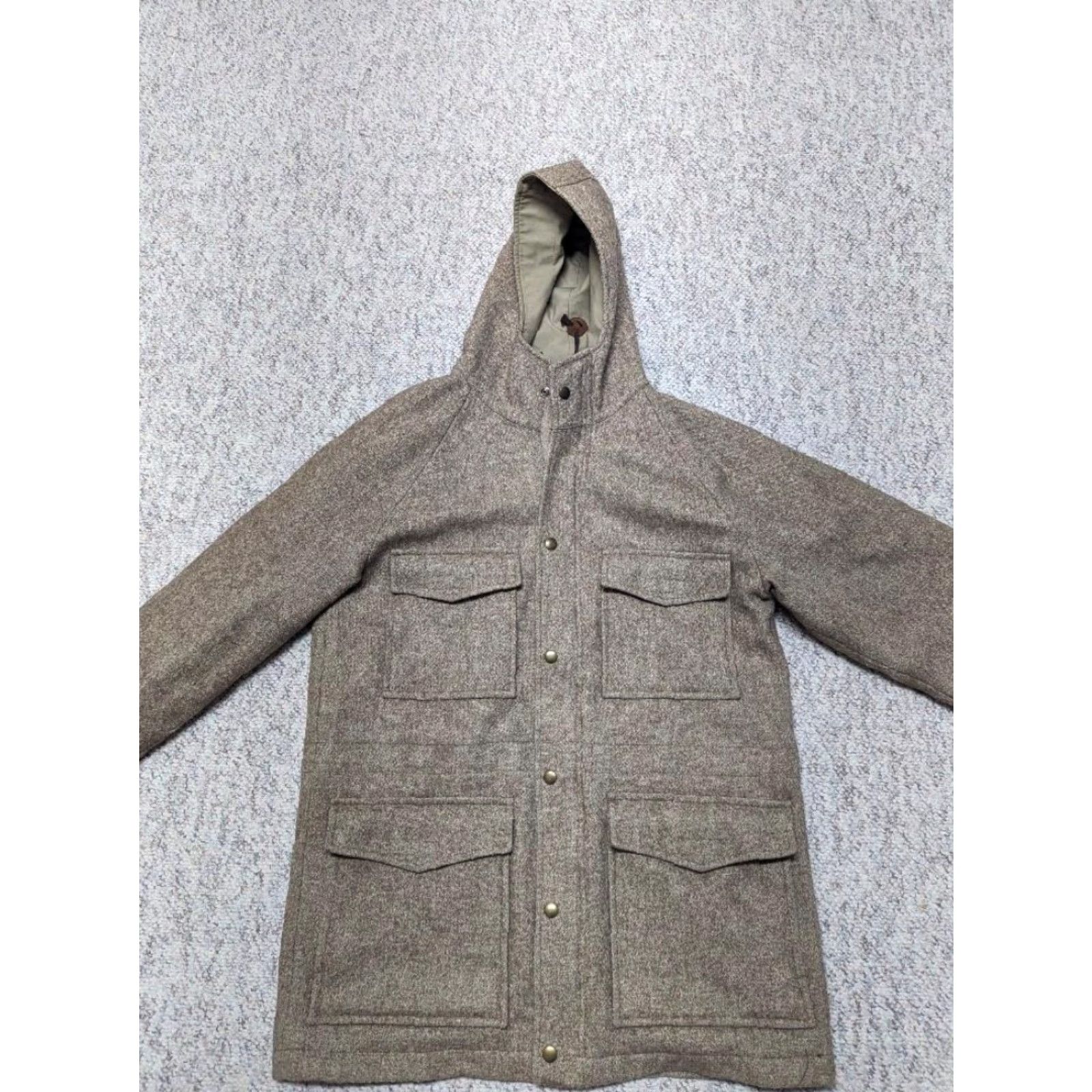 Vintage VINTAGE parka coat MEN M tan WOOL hooded 40 60/40 STYLE woolrich wool outer shell solid Size US M / EU 48-50 / 2 - 3 Thumbnail