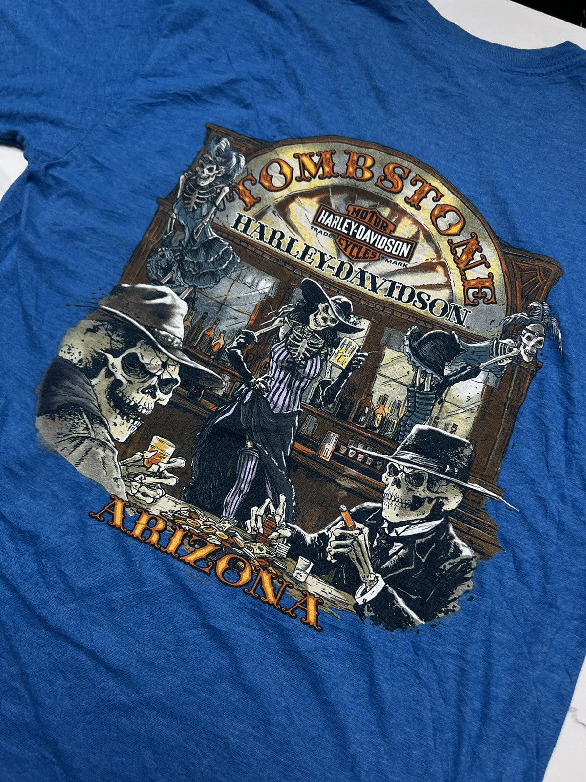 Harley Davidson × Vintage 90's HARLEY DAVIDSON TOMBSTONE ARIZONA DISTRESSED RARE TEE Size US L / EU 52-54 / 3 - 4 Thumbnail