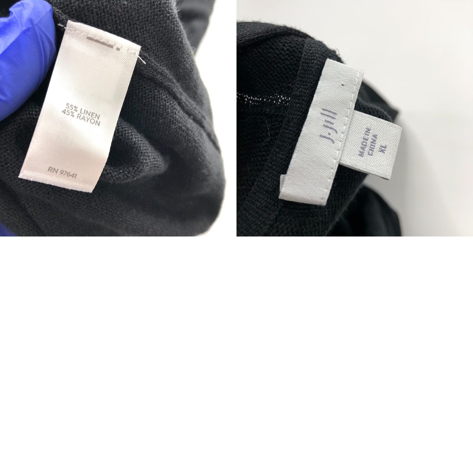 J. Jill J.Jill Sweater Cardigan XL Black Linen Rayon Wrap Open MINT Size XL / US 12-14 / IT 48-50 - 8 Thumbnail