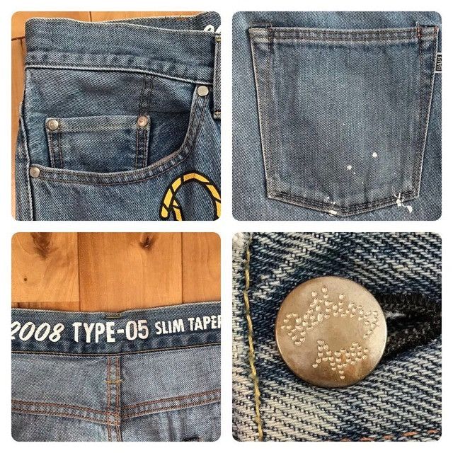 Bape BAPE DAMAGED Rope logo Slim taper denim pants ★size XL Size US 36 / EU 52 - 7 Thumbnail