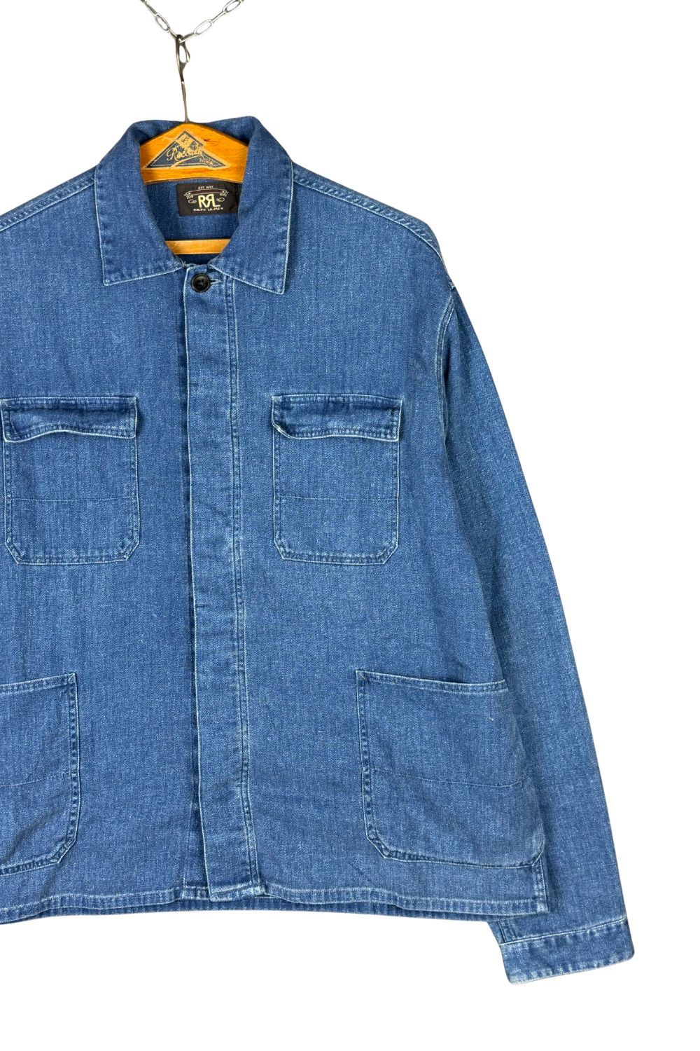 RRL Ralph Lauren RRL Cotton-Linen Herringbone Denim Work Jacket - ss15 est, Size US L / EU 52-54 / 3 - 7 Thumbnail